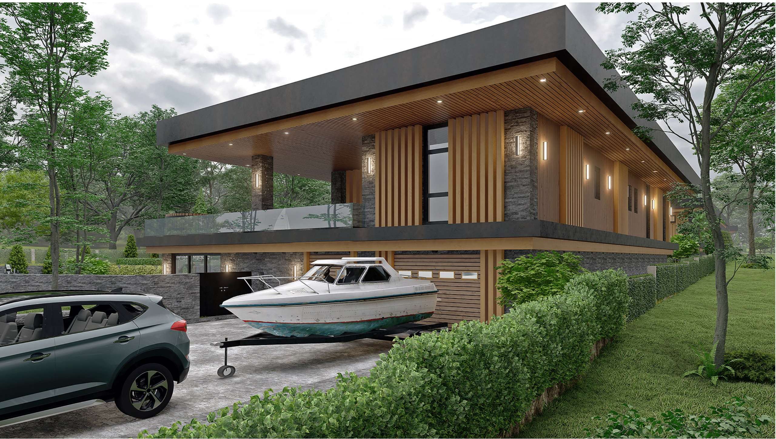 Банный комплекс с гаражом и бассейном в Твери. Архитектор Касаткин и Партнёры