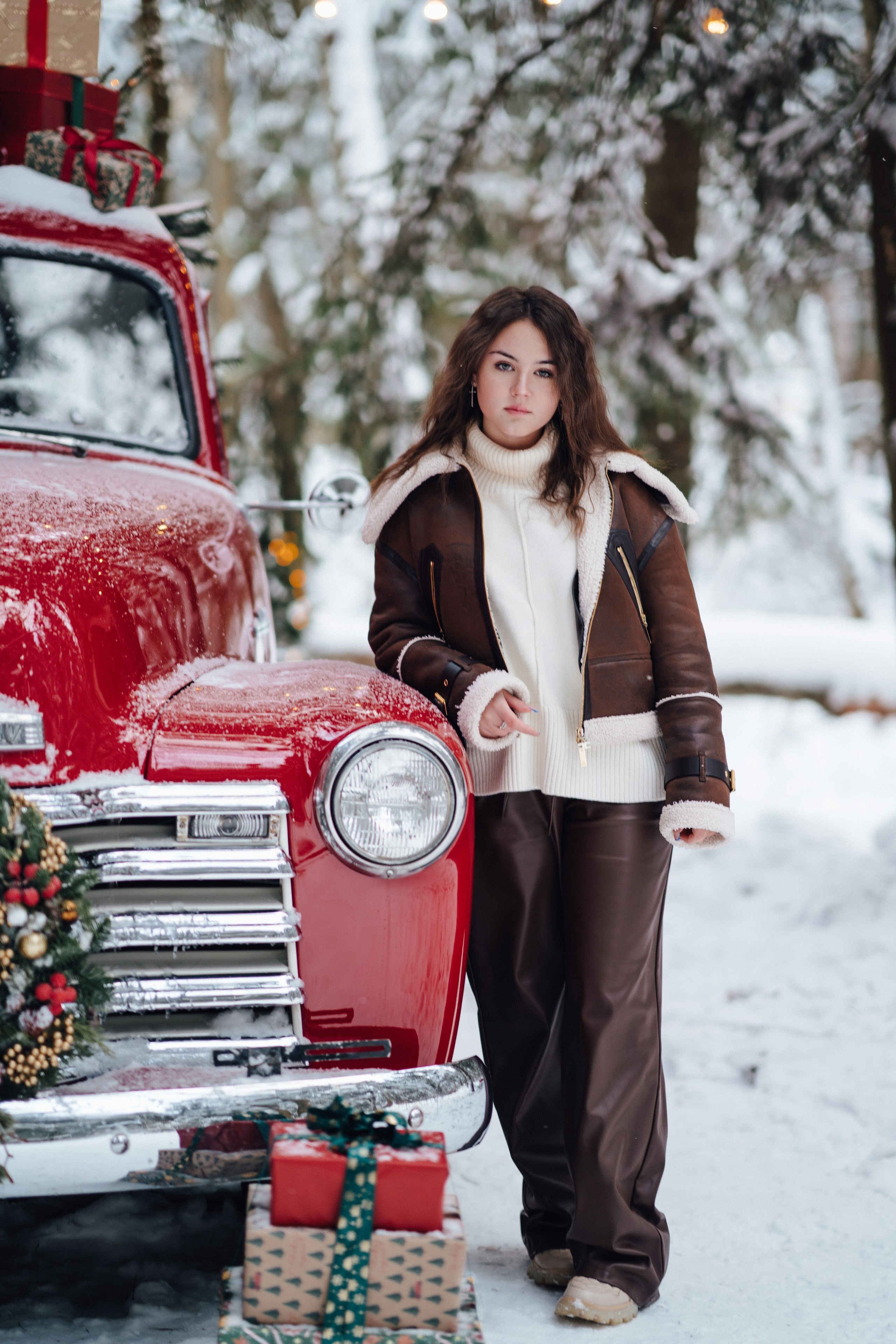 New Year. Red Car. Творческий фотограф взрослых и детей в Москве Анна Блифернец