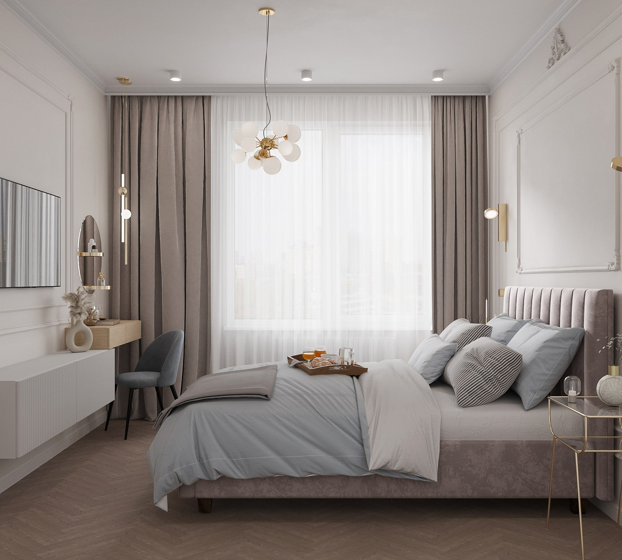 Однакомнатная с яркими акцентами. Интерьерный 3Д Визуализатор Маргарита Оберемко