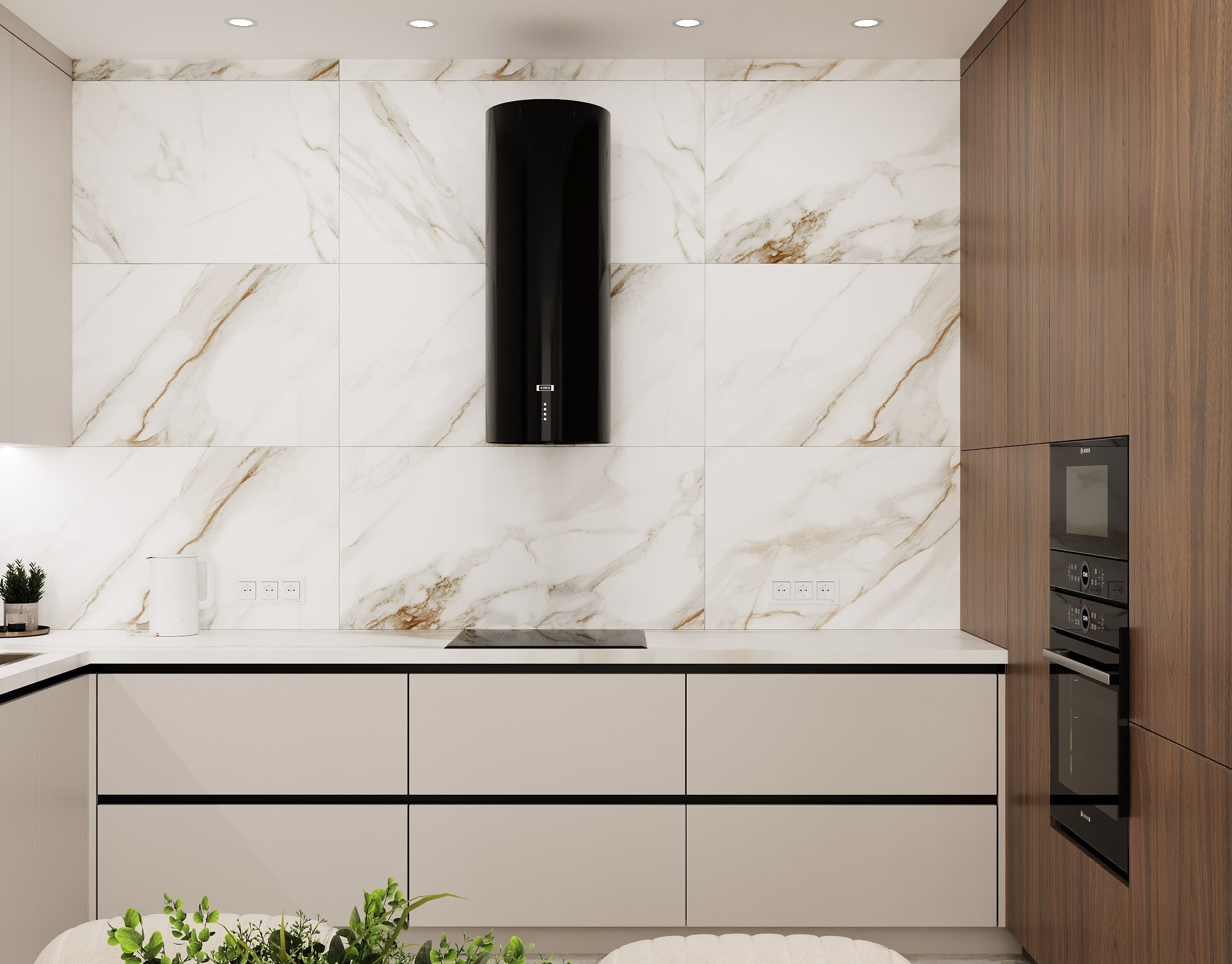 Кухня-гостиная в доме г. Артем. Дизайн интерьера / Дизайн-проект / Лебедь Юлия