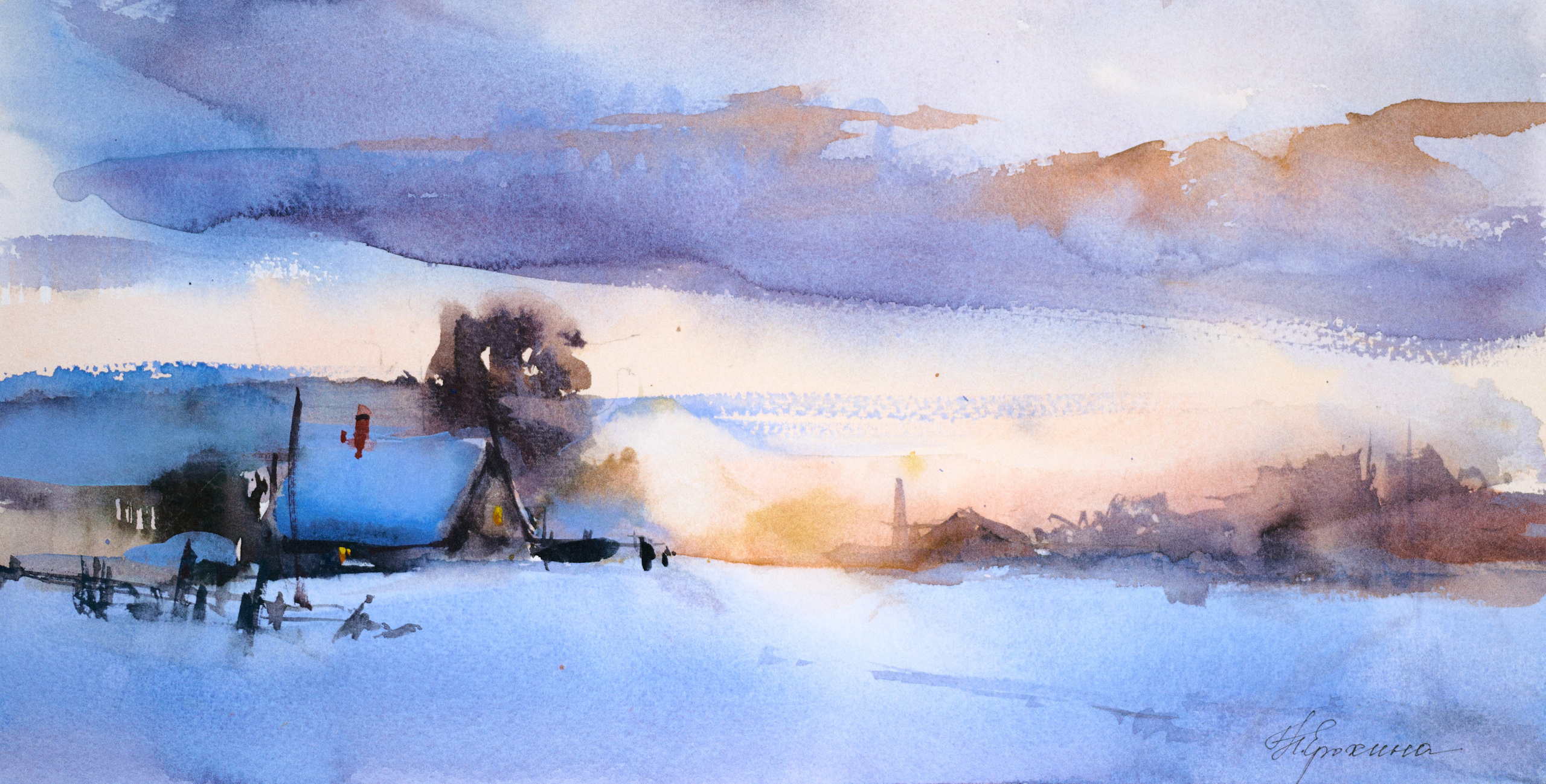 Зимний пейзаж 2 (20×40 см) 4 000 р. ГАЛЕРЕЯ