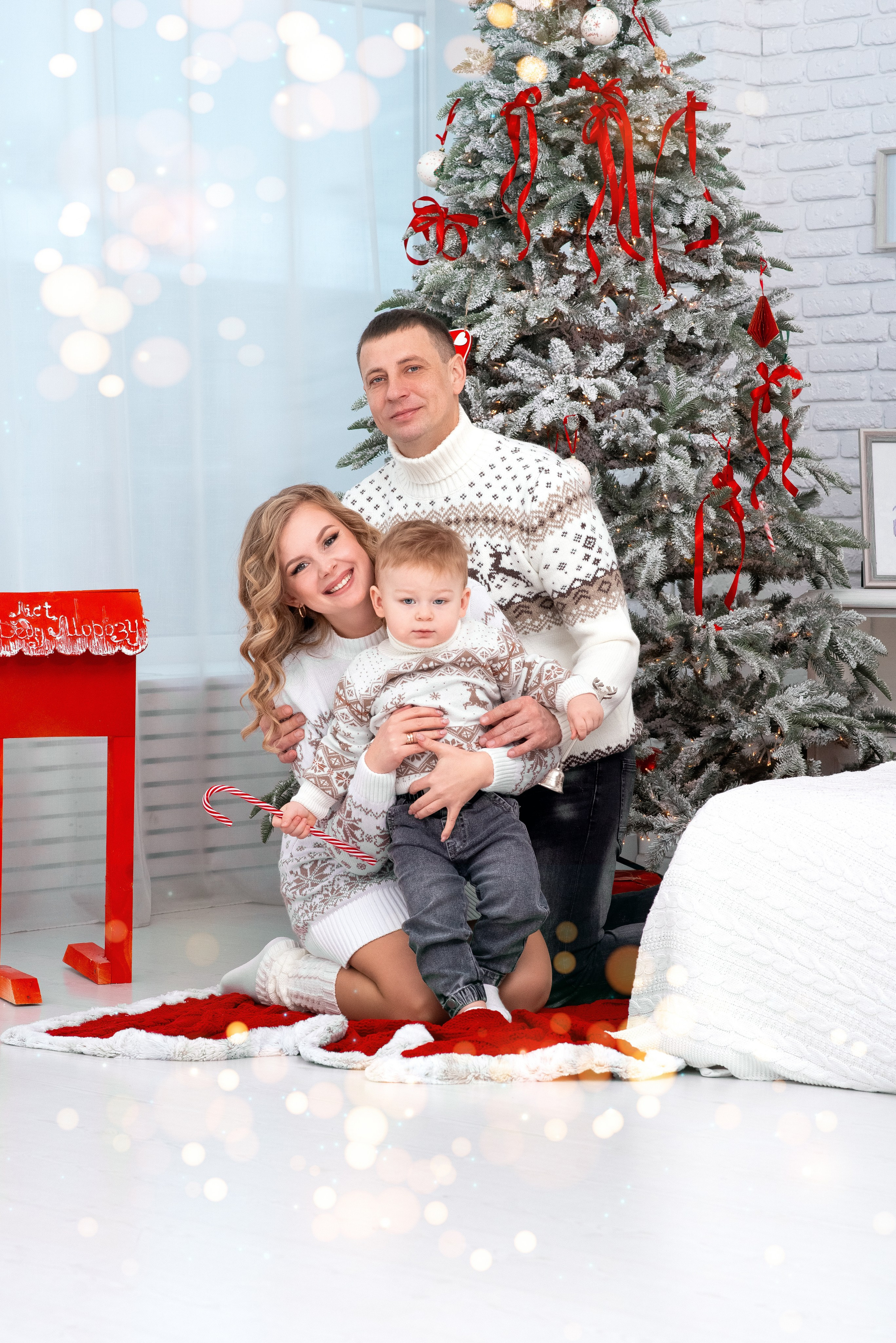 Новогодняя семья Натальи. Семейный фотограф на выписку из роддома и крещение Минск Настя Гришук