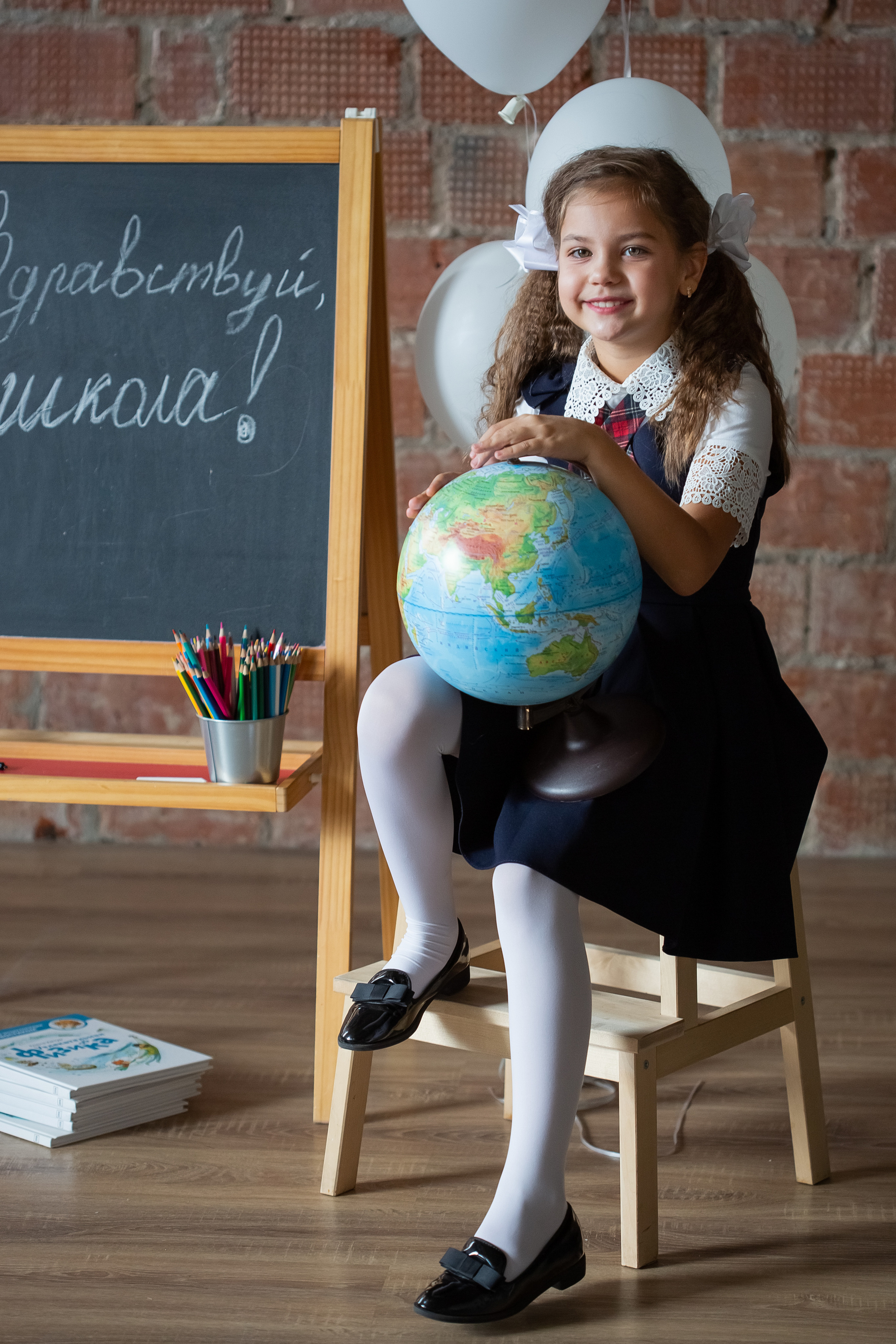 Съемка первоклассников в студии. Галина Шарапова Детский и семейный фотограф Москва