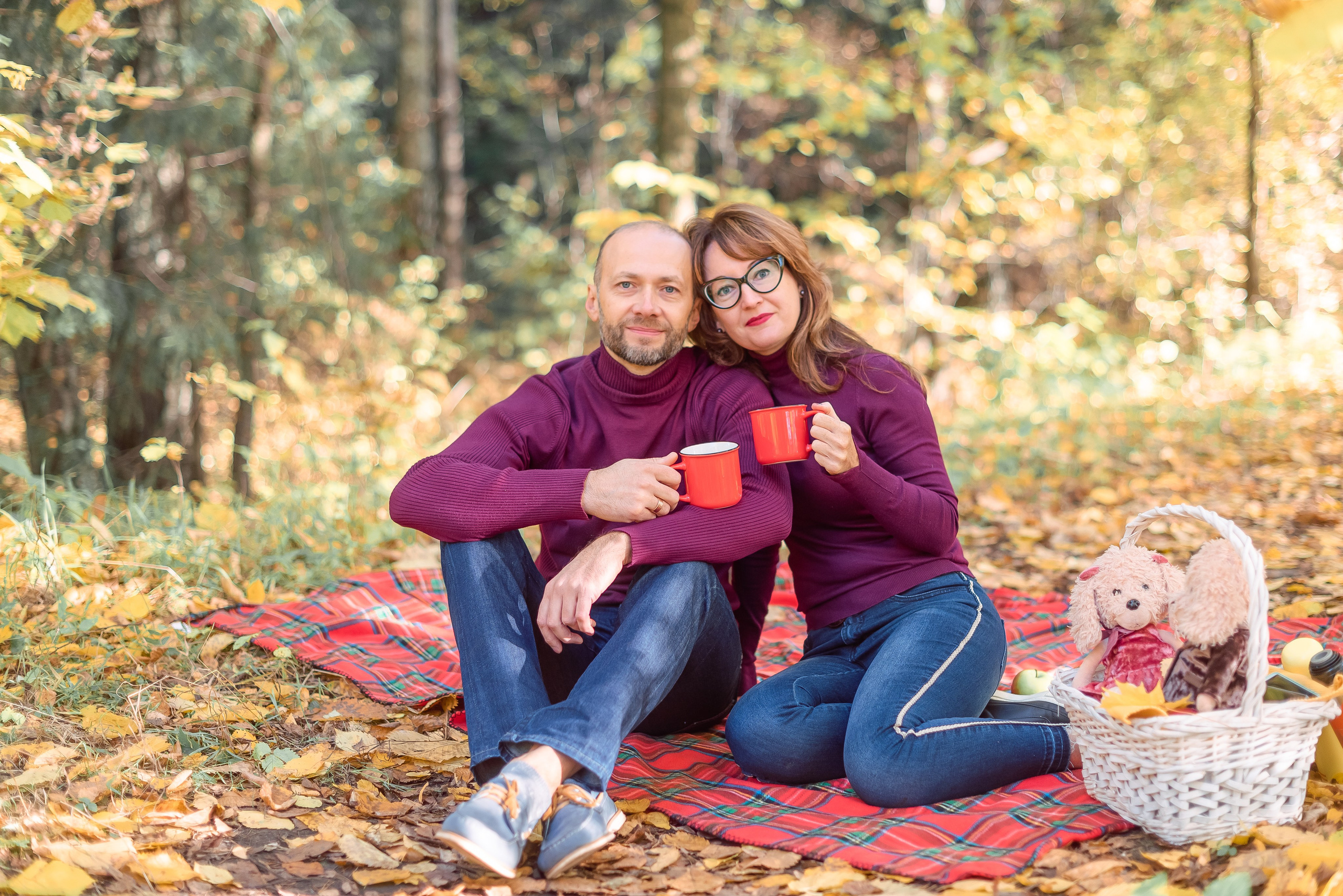 Осенняя прогулка семьи Андрея и Марины. Свадебный и семейный фотограф в Москве Юлия Винник
