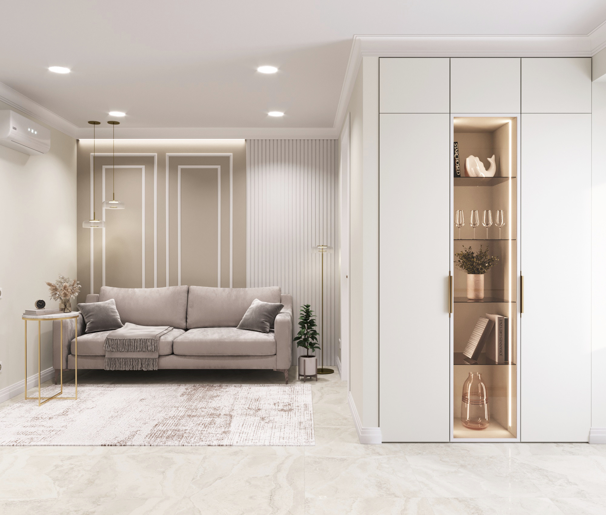 Монохромная однушка. Https://pokorskaya-design.ru/