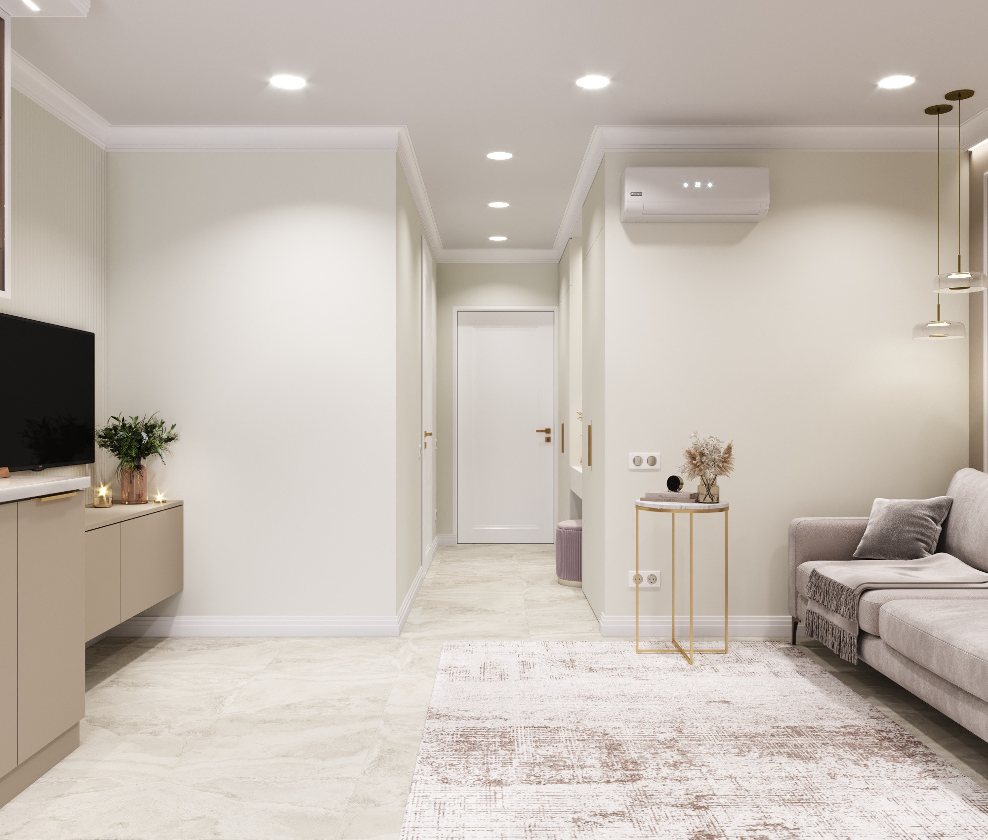 Монохромная однушка. Https://pokorskaya-design.ru/