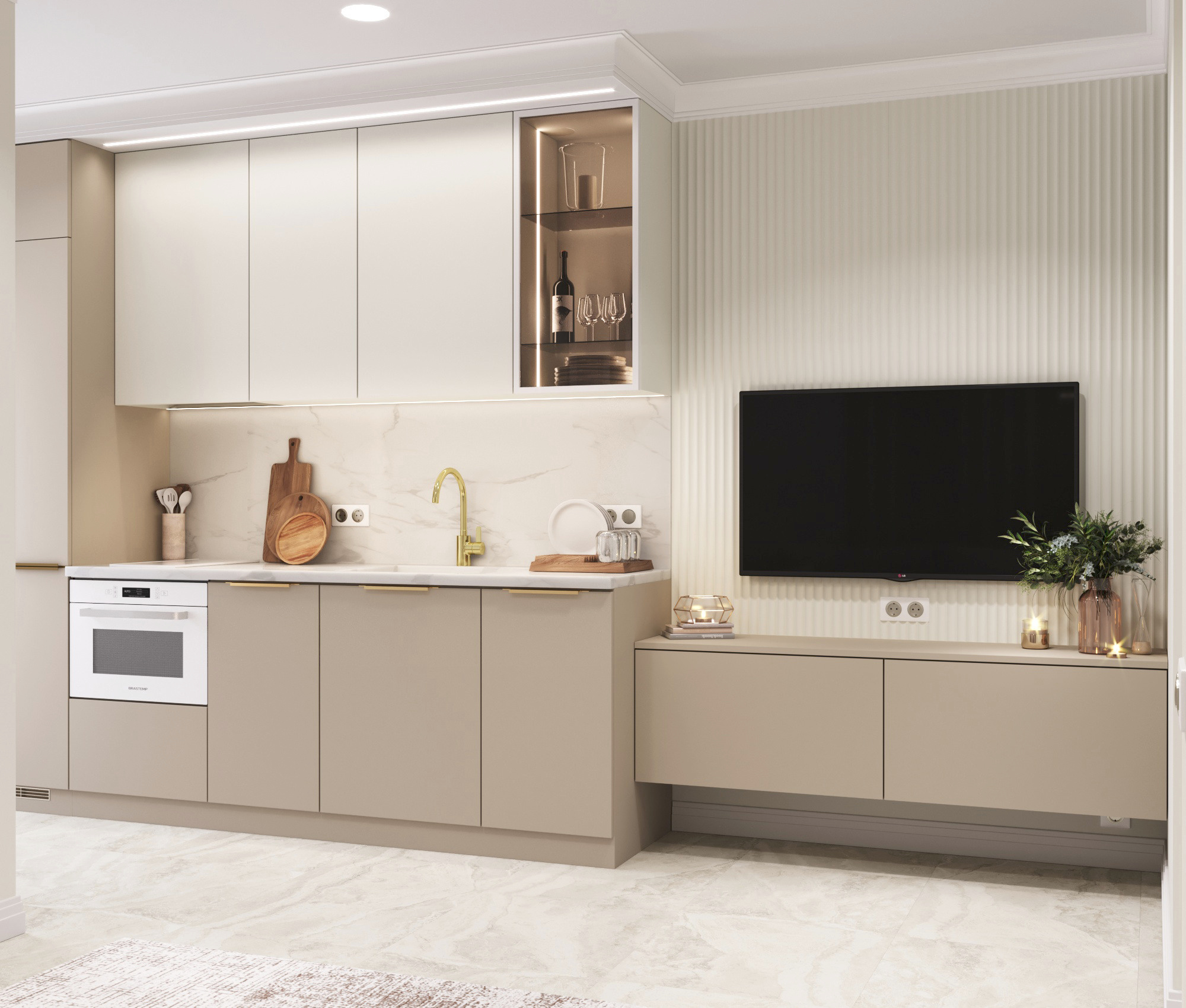 Монохромная однушка. Https://pokorskaya-design.ru/