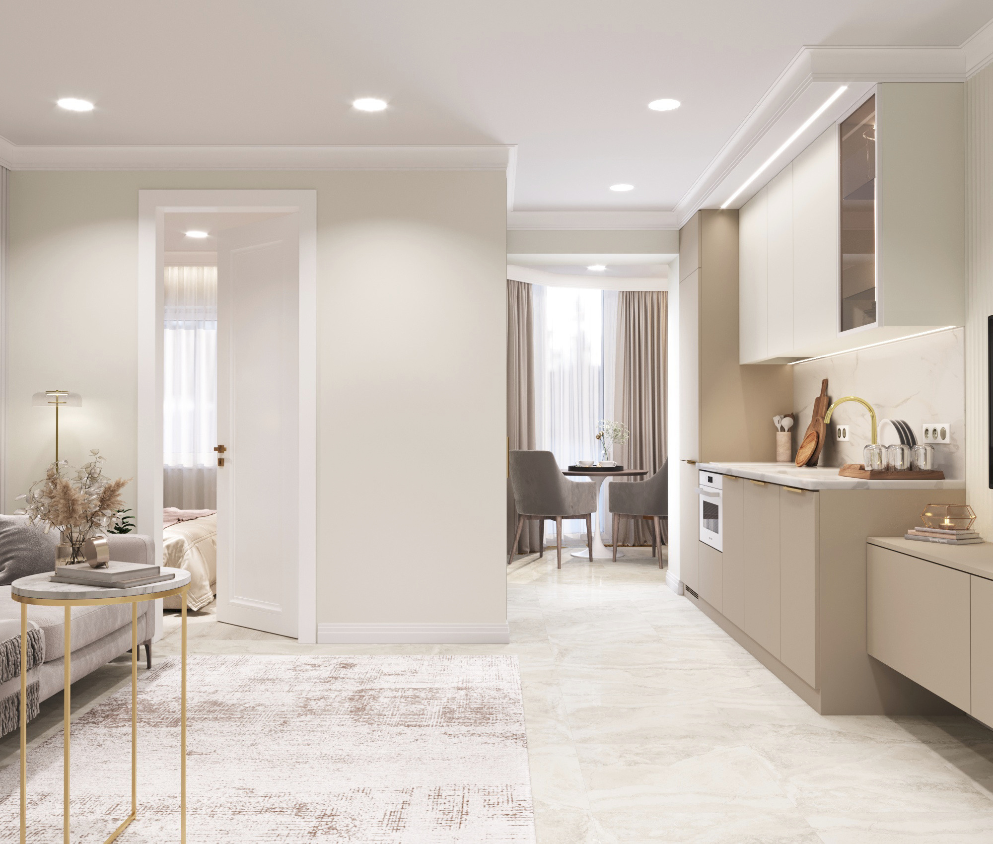 Монохромная однушка. Https://pokorskaya-design.ru/