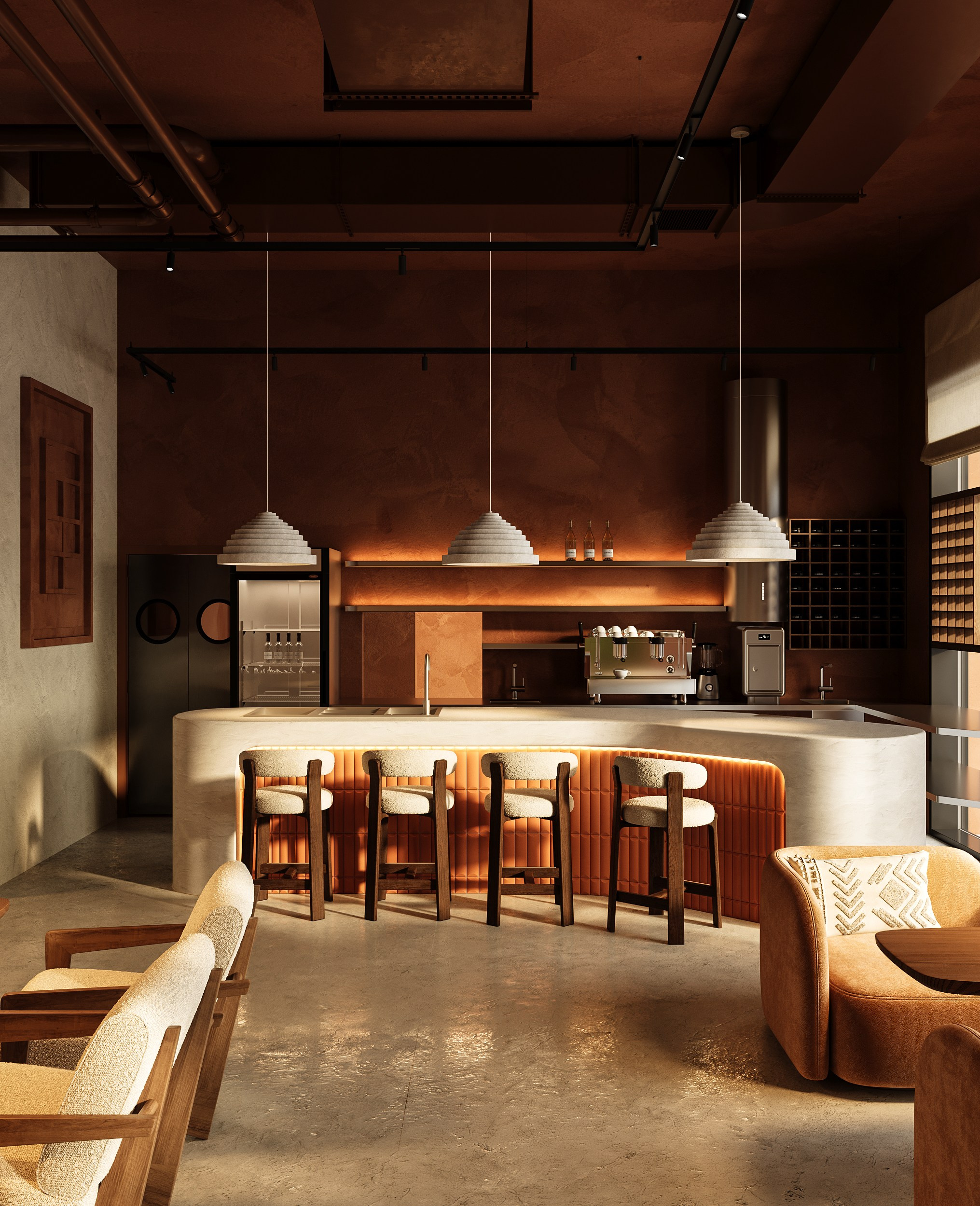 Кальянная Мята. Концепт и визуализация для One Two Home. 3D Визуализация