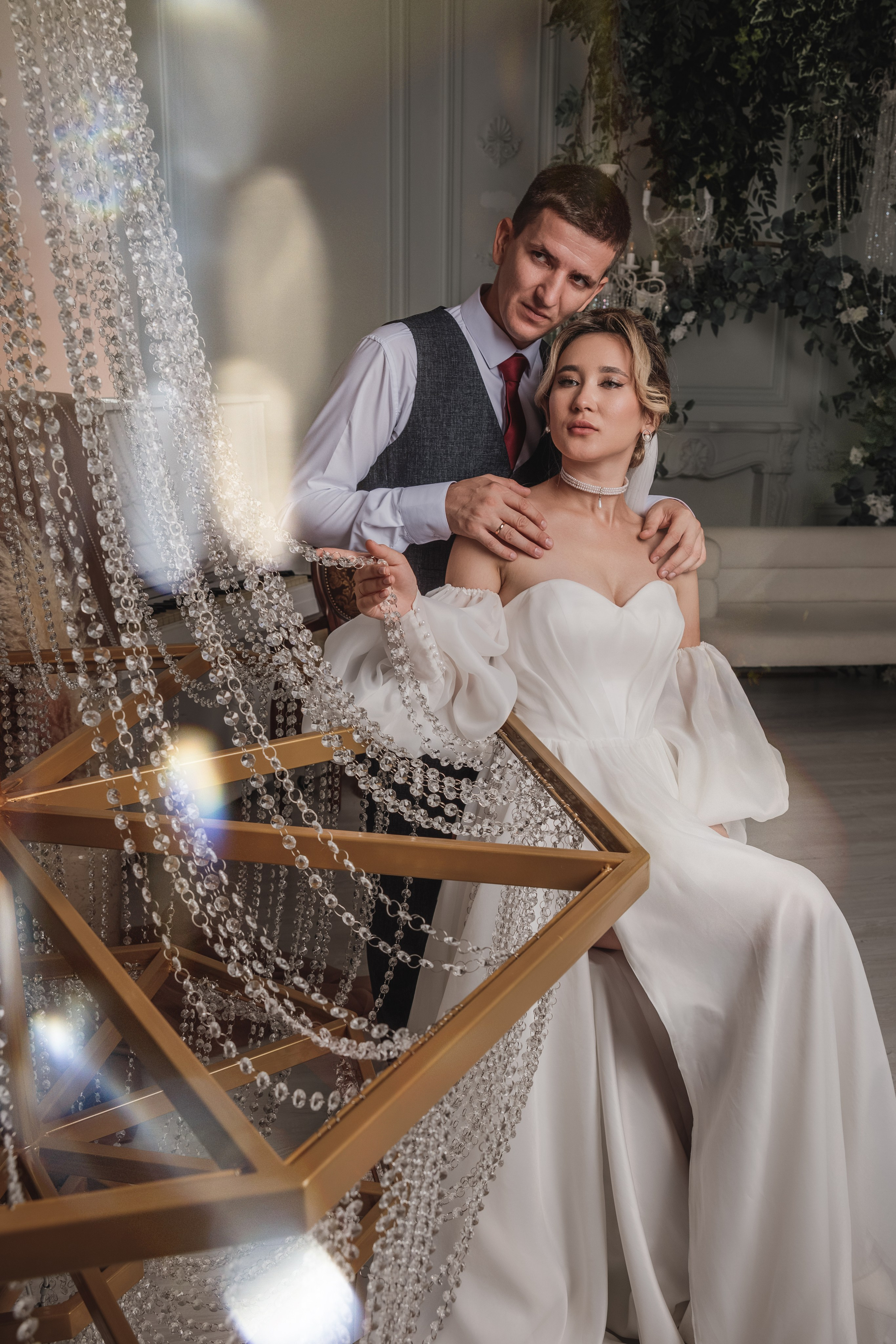 Свадебная фотосессия в фотостудии г. Саратова Яна и Сергей 28.08.2024. Свадебный фотограф, портретный фотограф в Москве и Саратове Оксана Анциферова