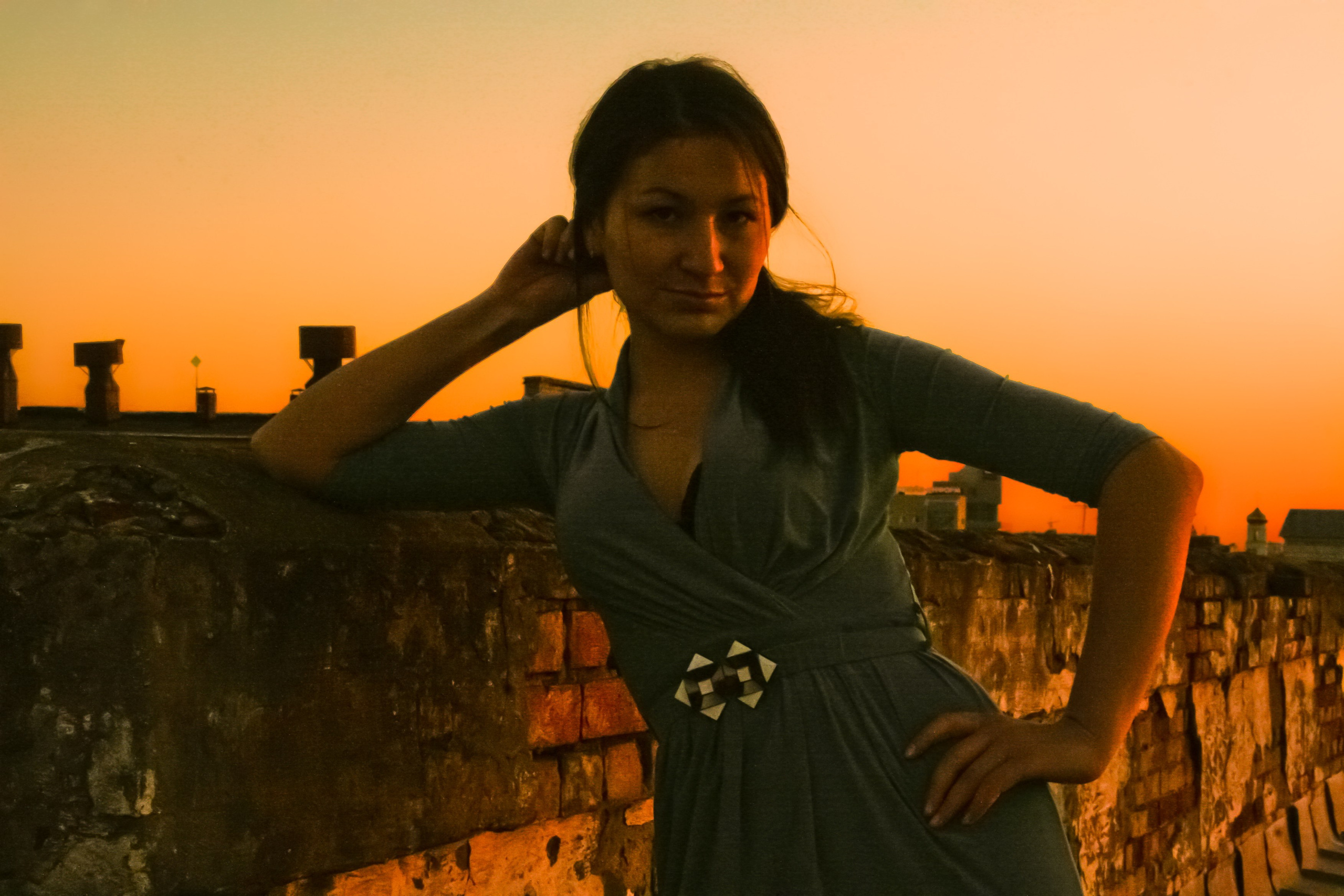 Альбина на крыше. Фотограф Пермь. Фотосессия в фотостудии Перми и на свежем воздухе