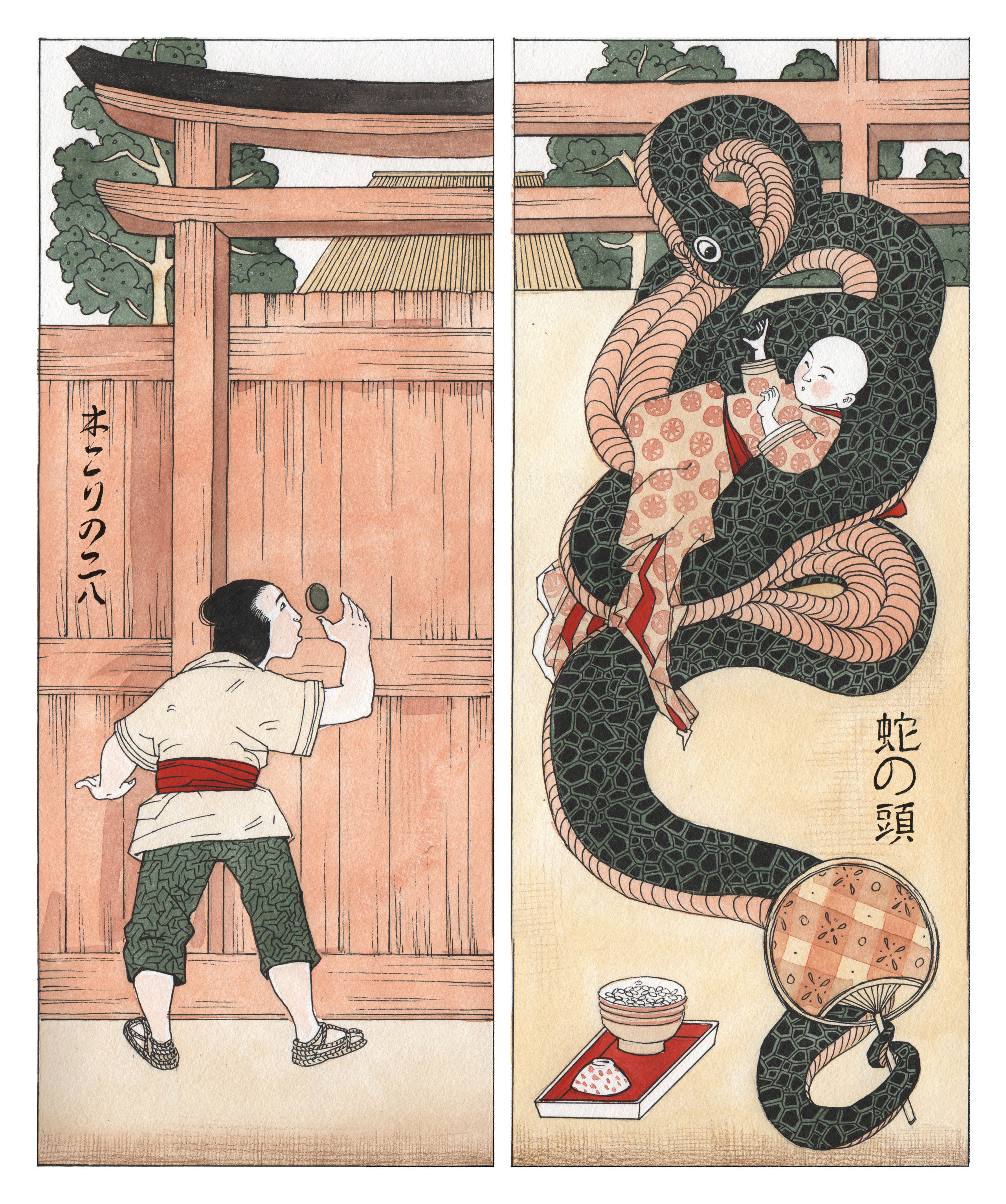 Ten evenings. Japanese folk tales. Artist Anna Khopta. Oil and Acrylic Paintings. Moscow