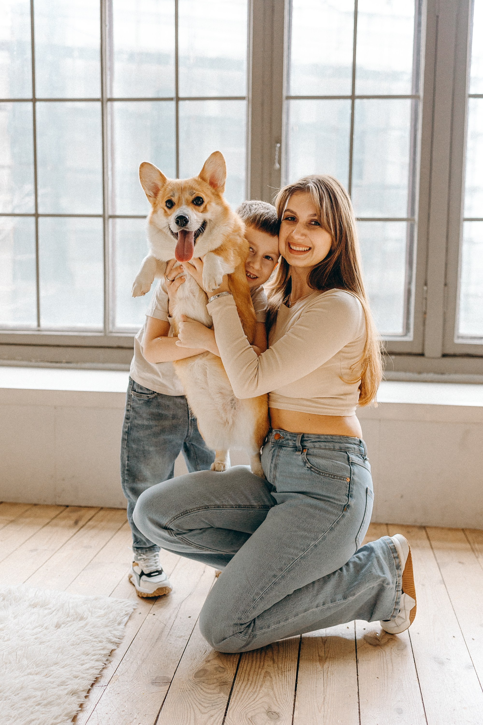 Семья с корги. Фотограф. Фотограф-анималист. Москва