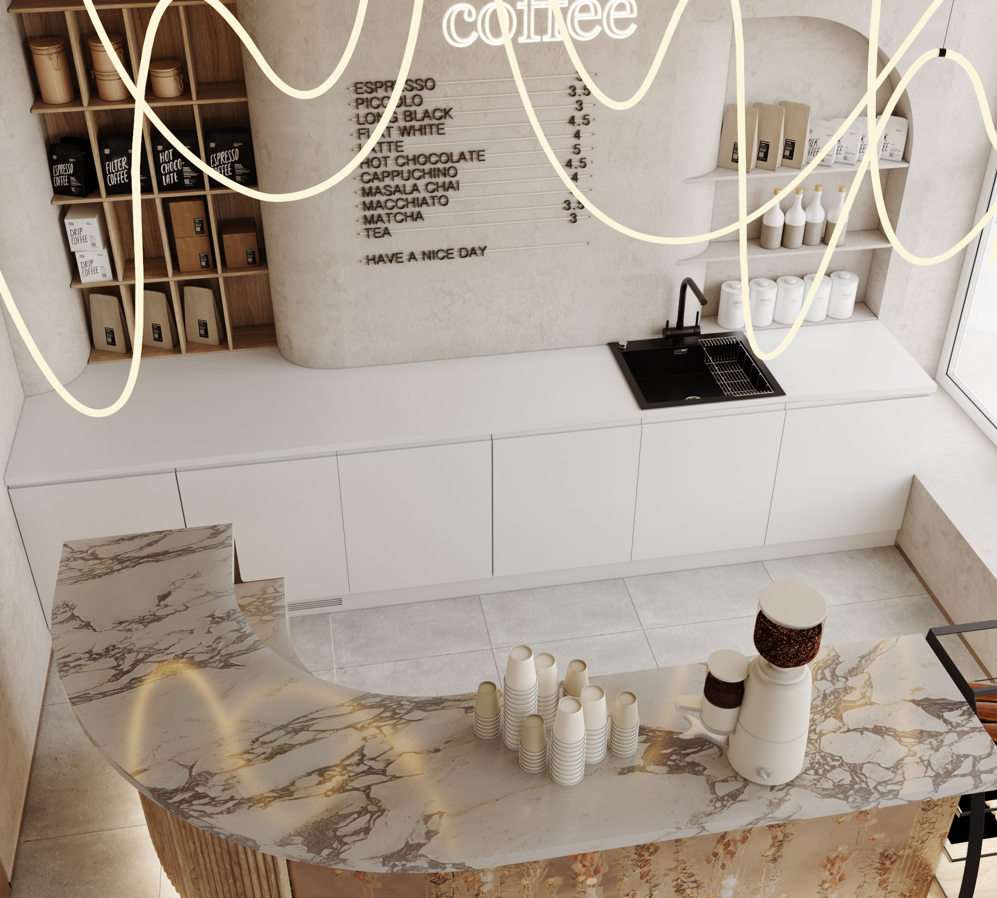 Проект Кафе #2. Интерьерная 3D Визуализация