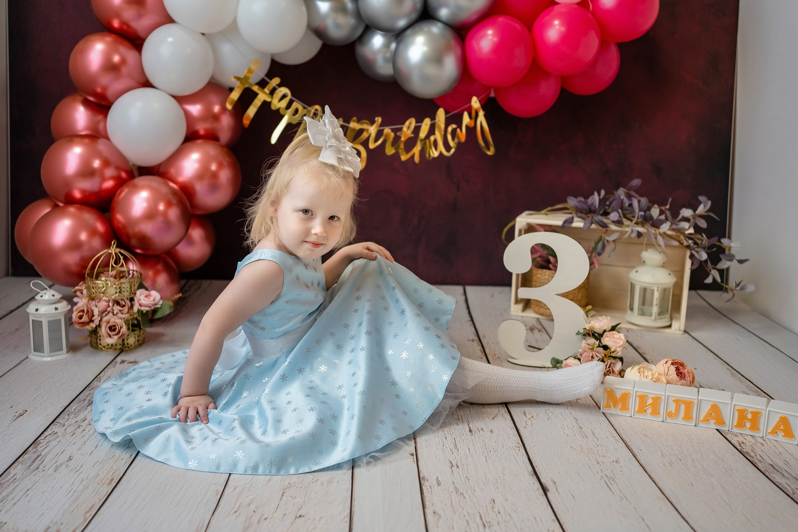 Шары к тарифу «годик эксклюзив». Фотограф новорожденных в г. Павлово Беспалова Екатерина