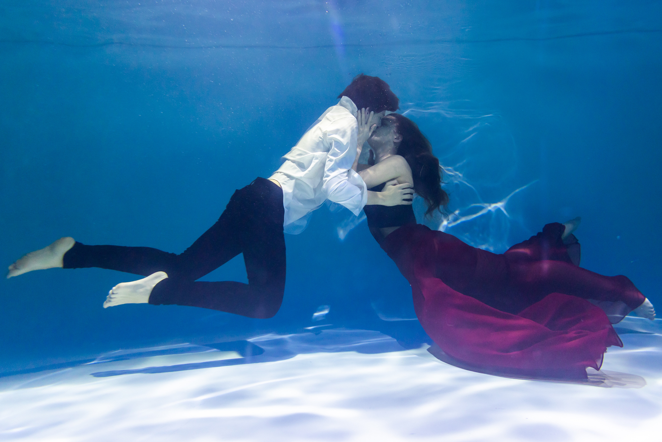 Фотографии со съемки пары под водой. Фотография. Юрий Савин