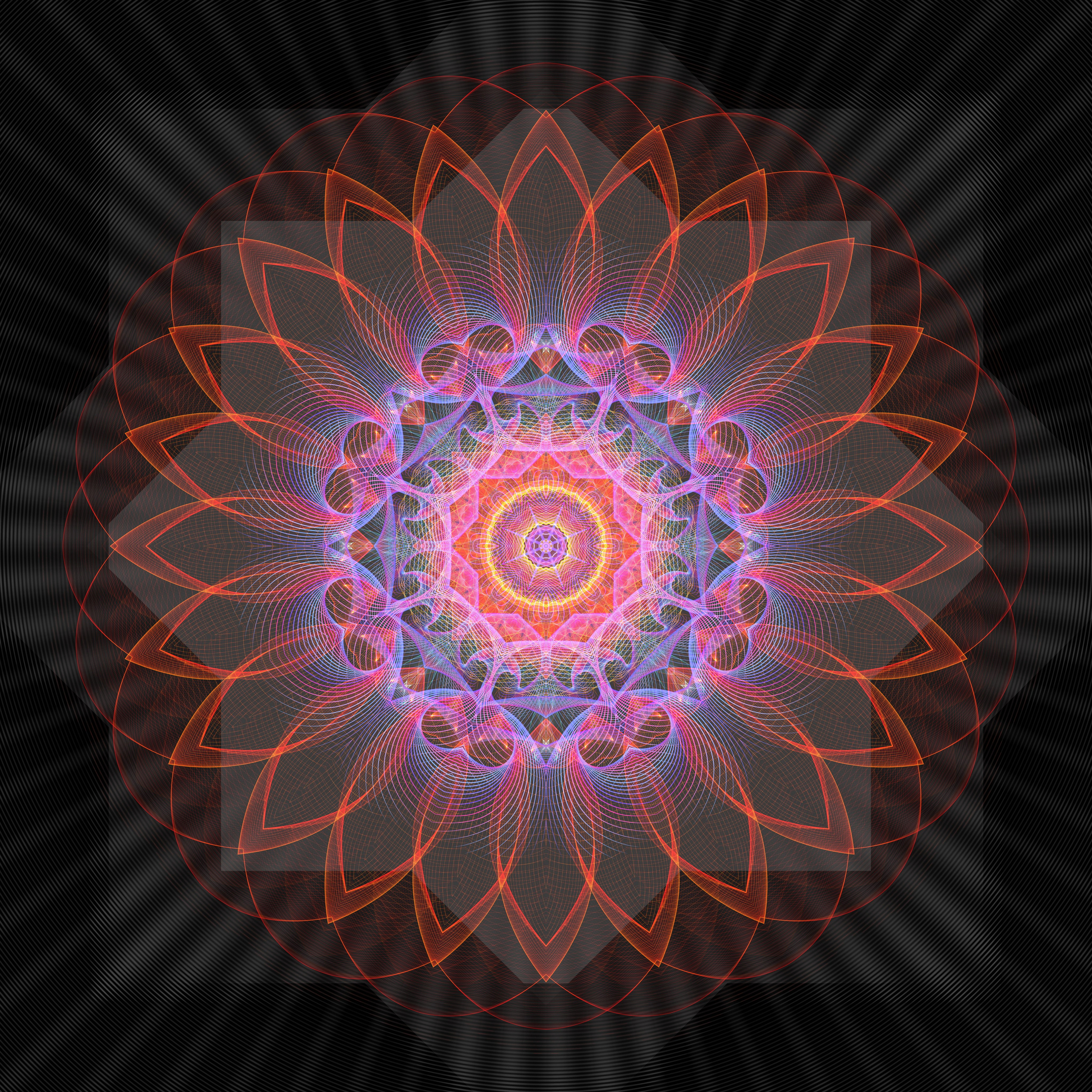 Flame Mandala of a tube TV. Roman Hodirev is an esoteriologist, multidisciplinary artist, photographer and musician. Saint Petersburg, Riga