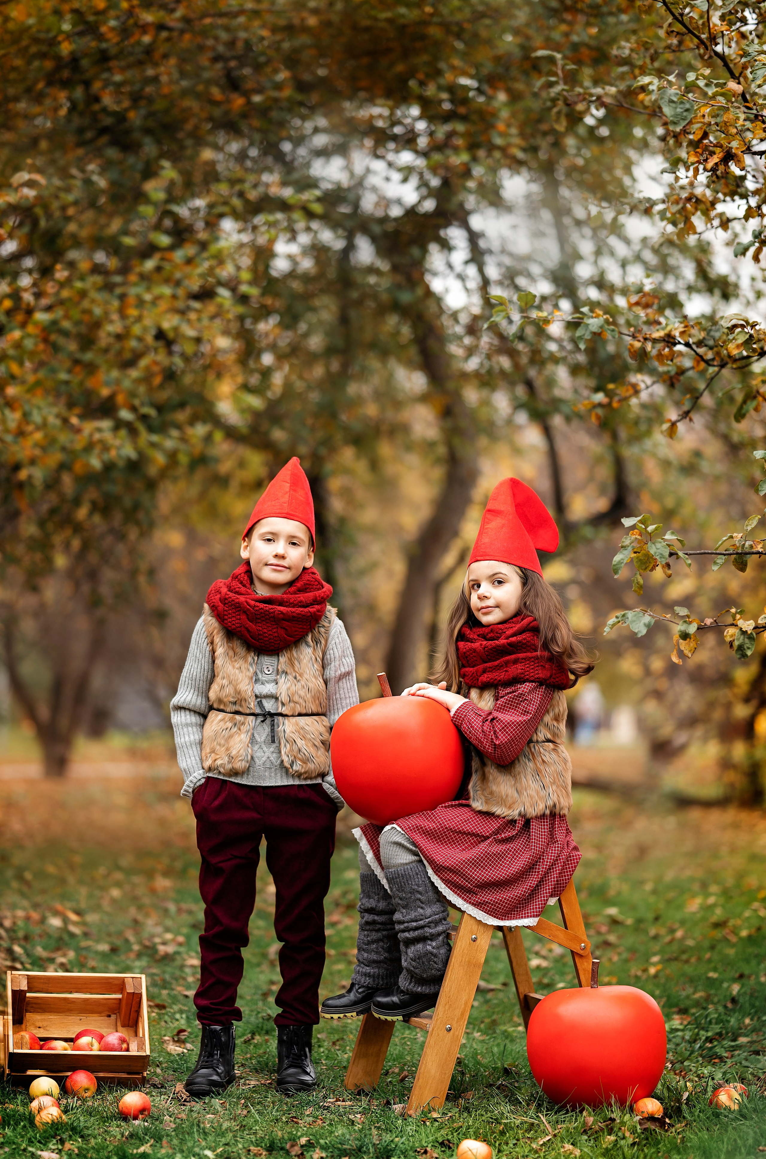 Парк Ангарские пруды «Яблочный фотопроект». Детский и семейный фотограф г. Москва Оксана Катаджи