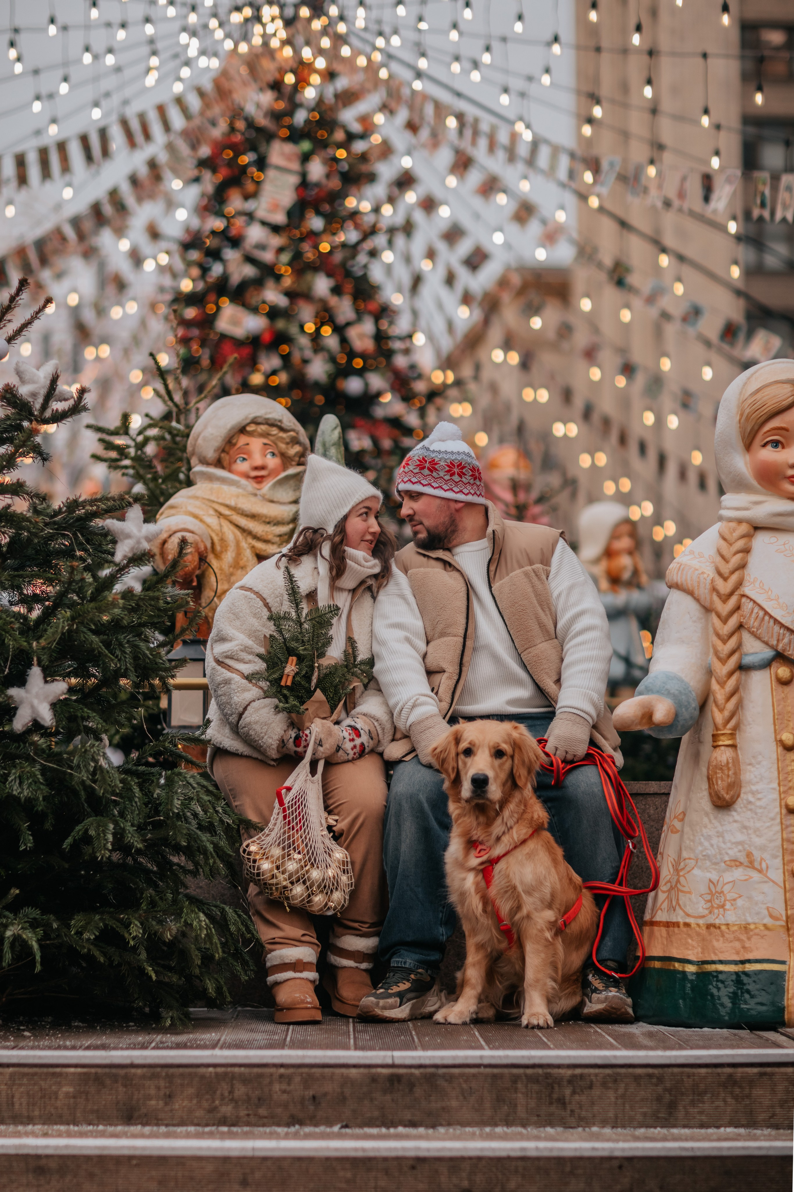 Бетти, Катя и Лёша. Новогодняя история. Семейный фотограф анималист Мария Крючкова