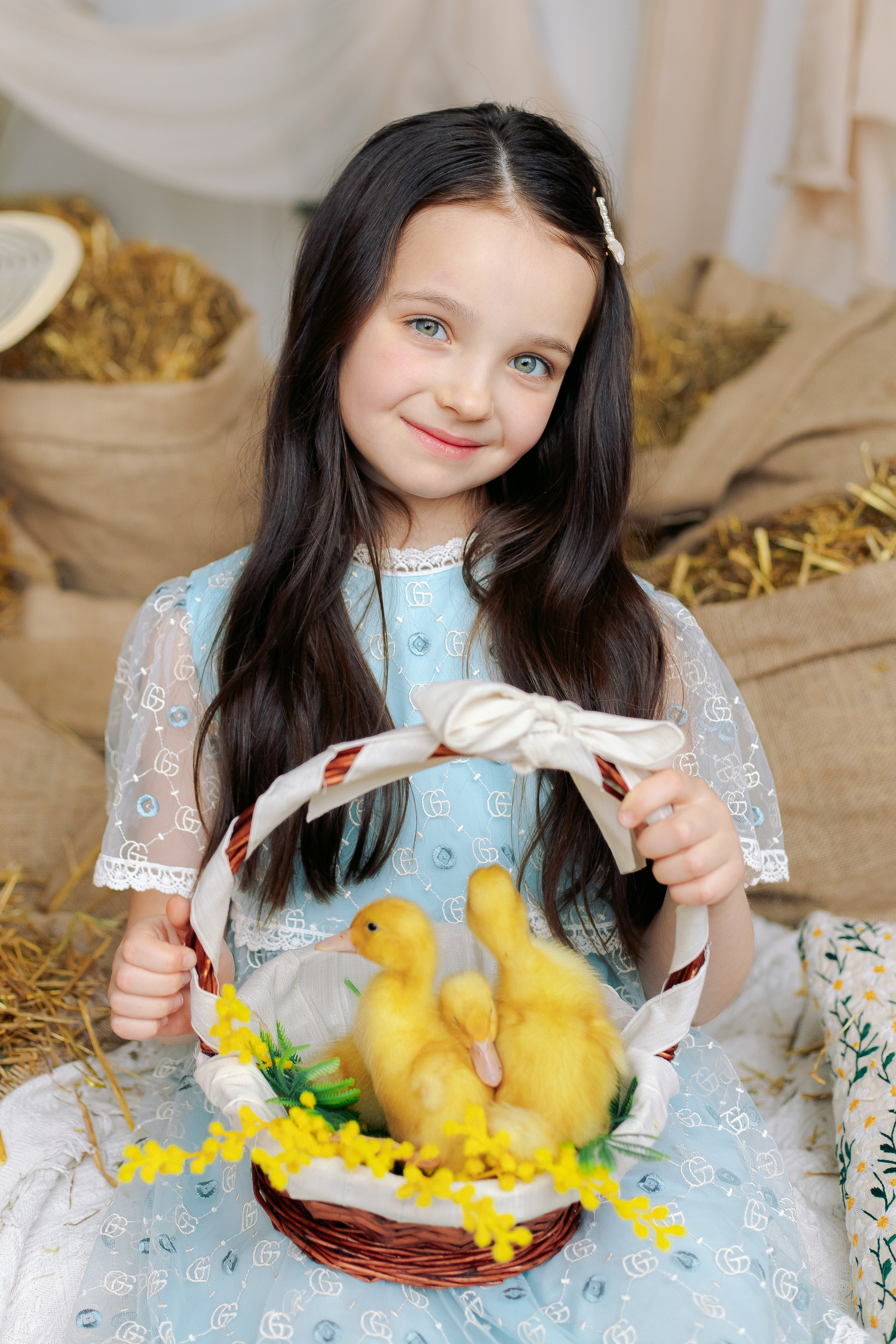 Семейная фотосессия с утятами и кроликом в фотостудии. Фотограф в Санкт-Петербурге, Анна Скворцова