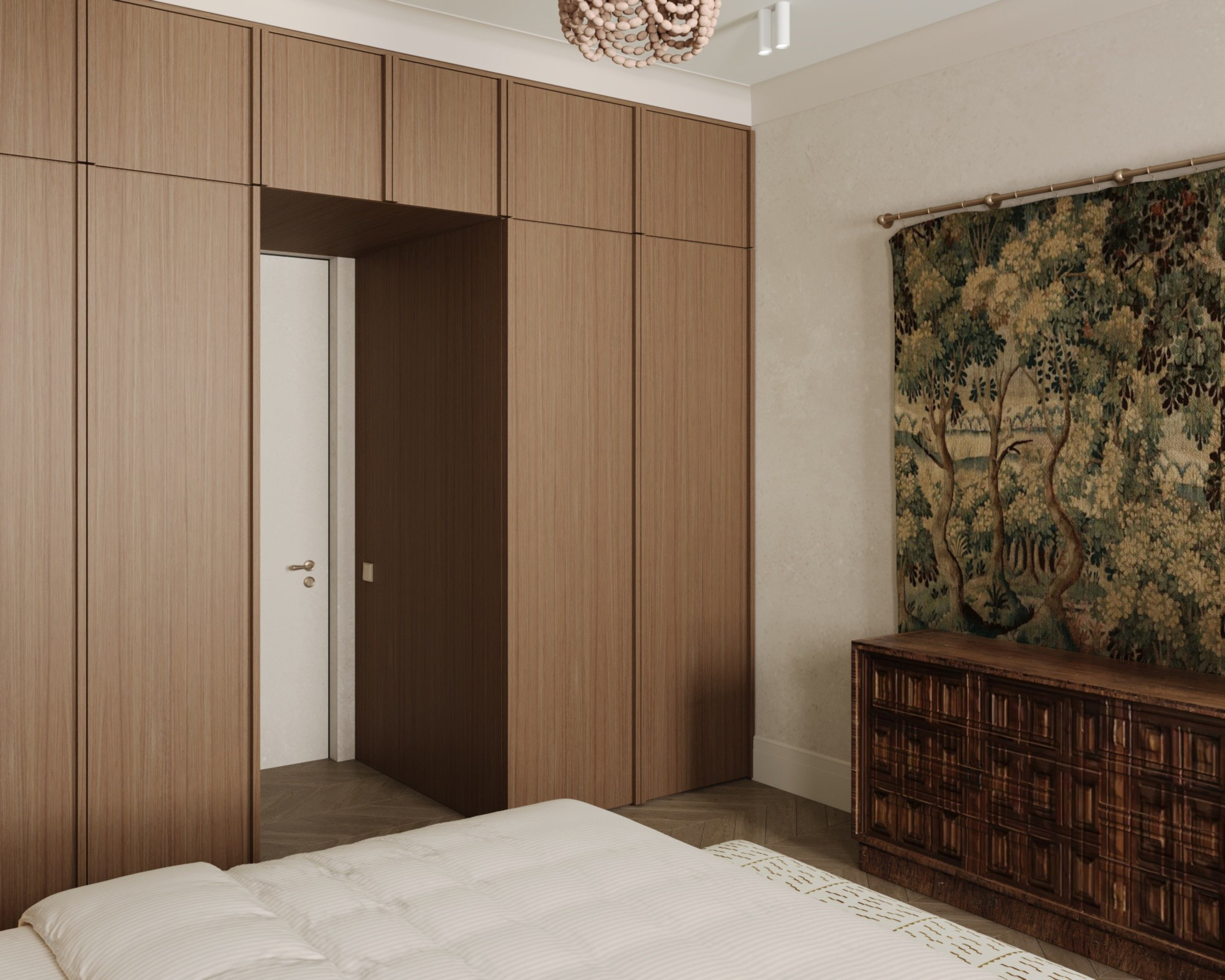 современный интерьер с винтажными элементами в квартире СПб