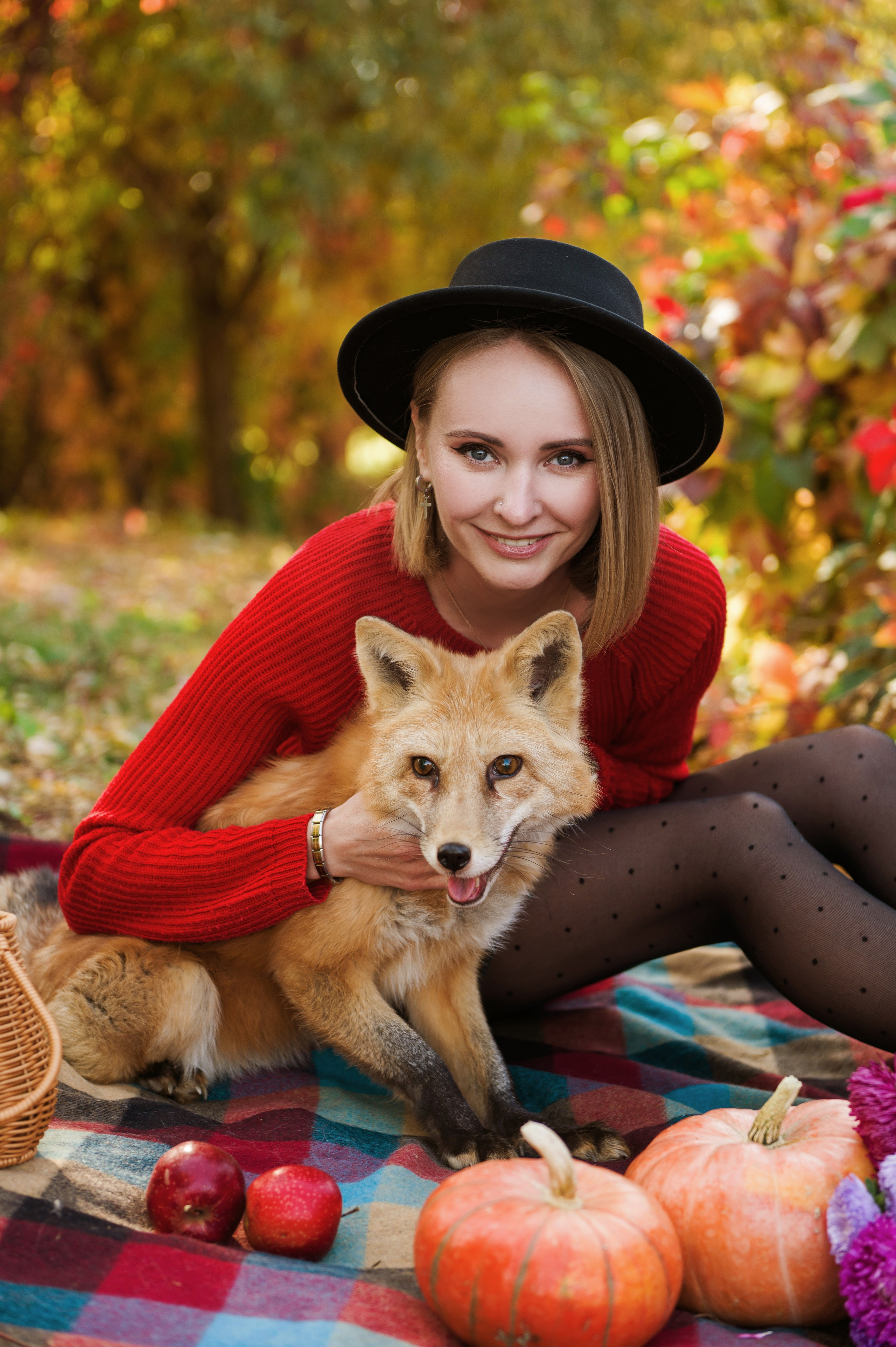 Прогулка с лисой. Фотограф Кристина Гришина Рязань