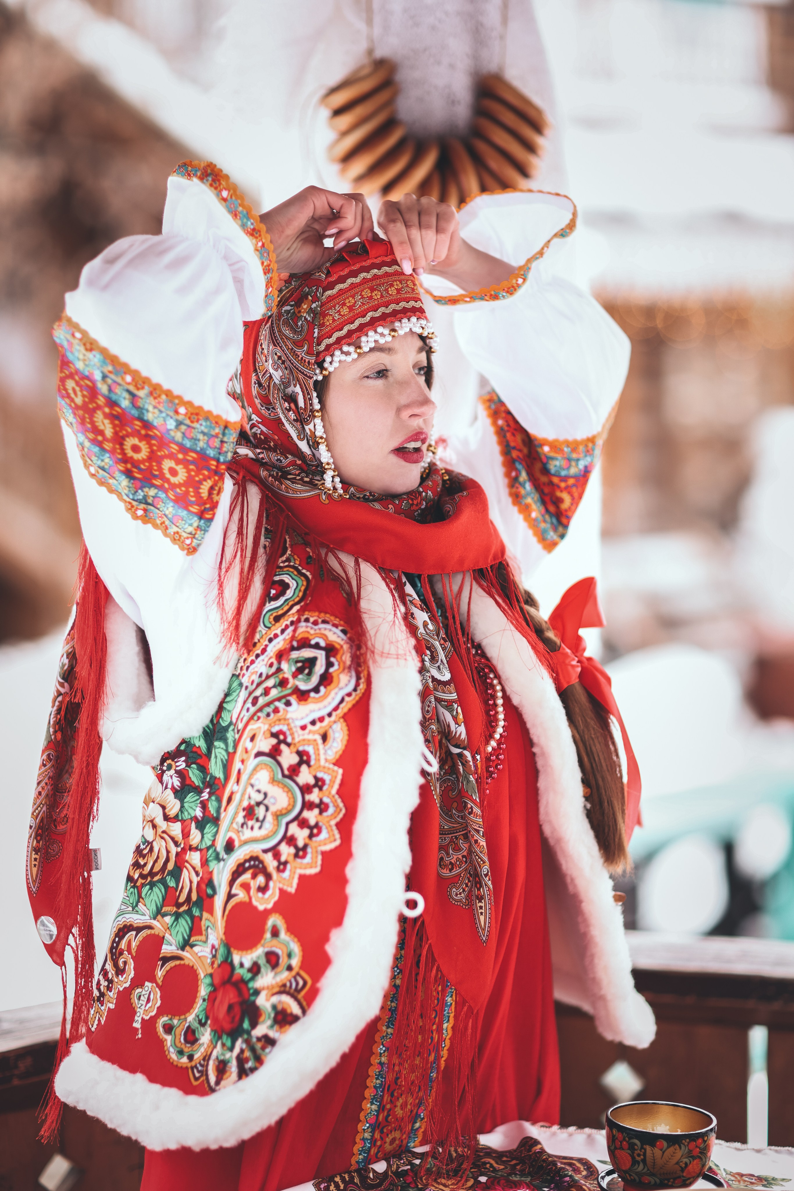 Широкая Масленица, уличная фотосессия в старо-русском стиле. Профессиональный фотограф в Москве, Подмосковье