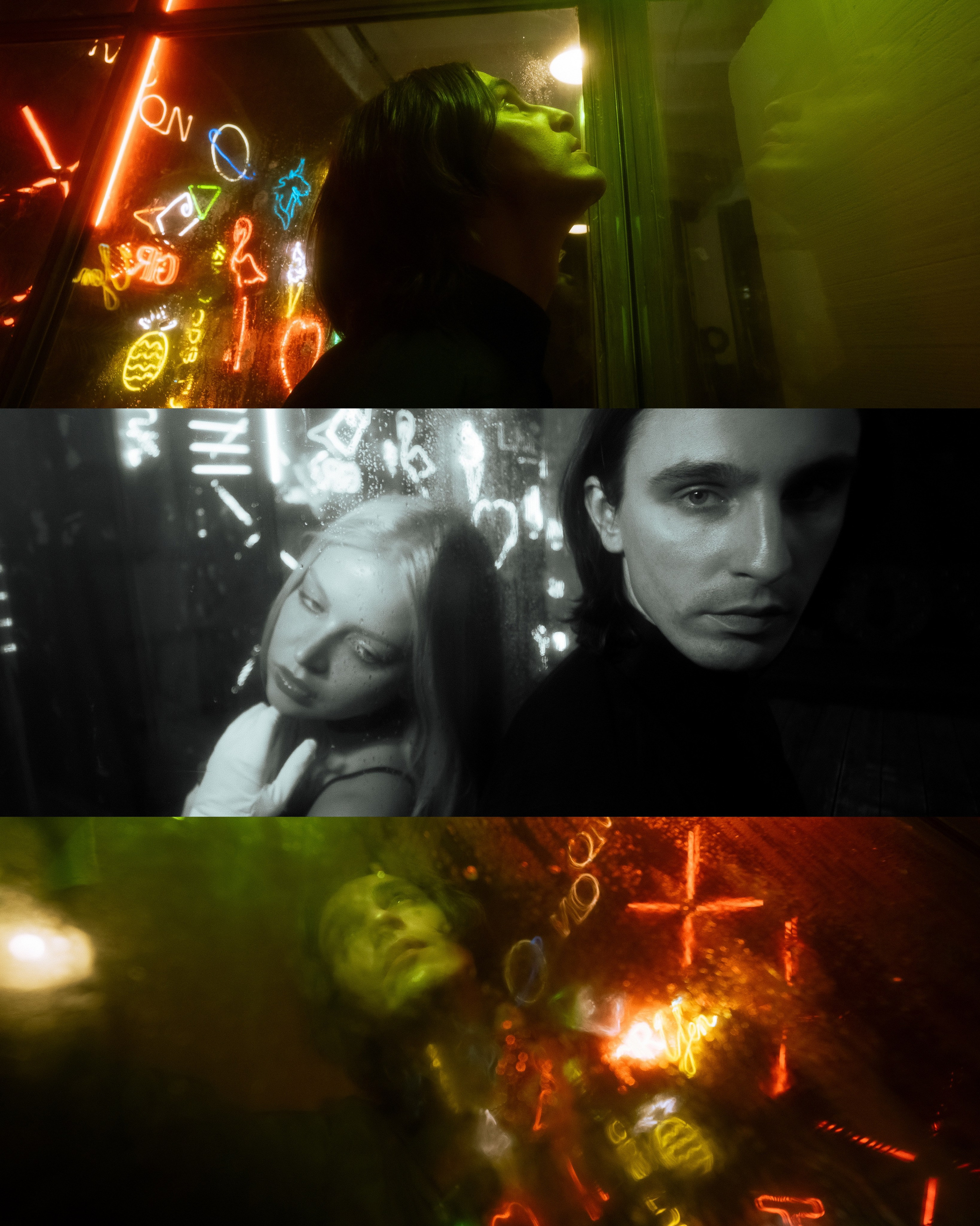 Coppia di ripresa. Fotografo a Mosca con un’atmosfera notturna di foto