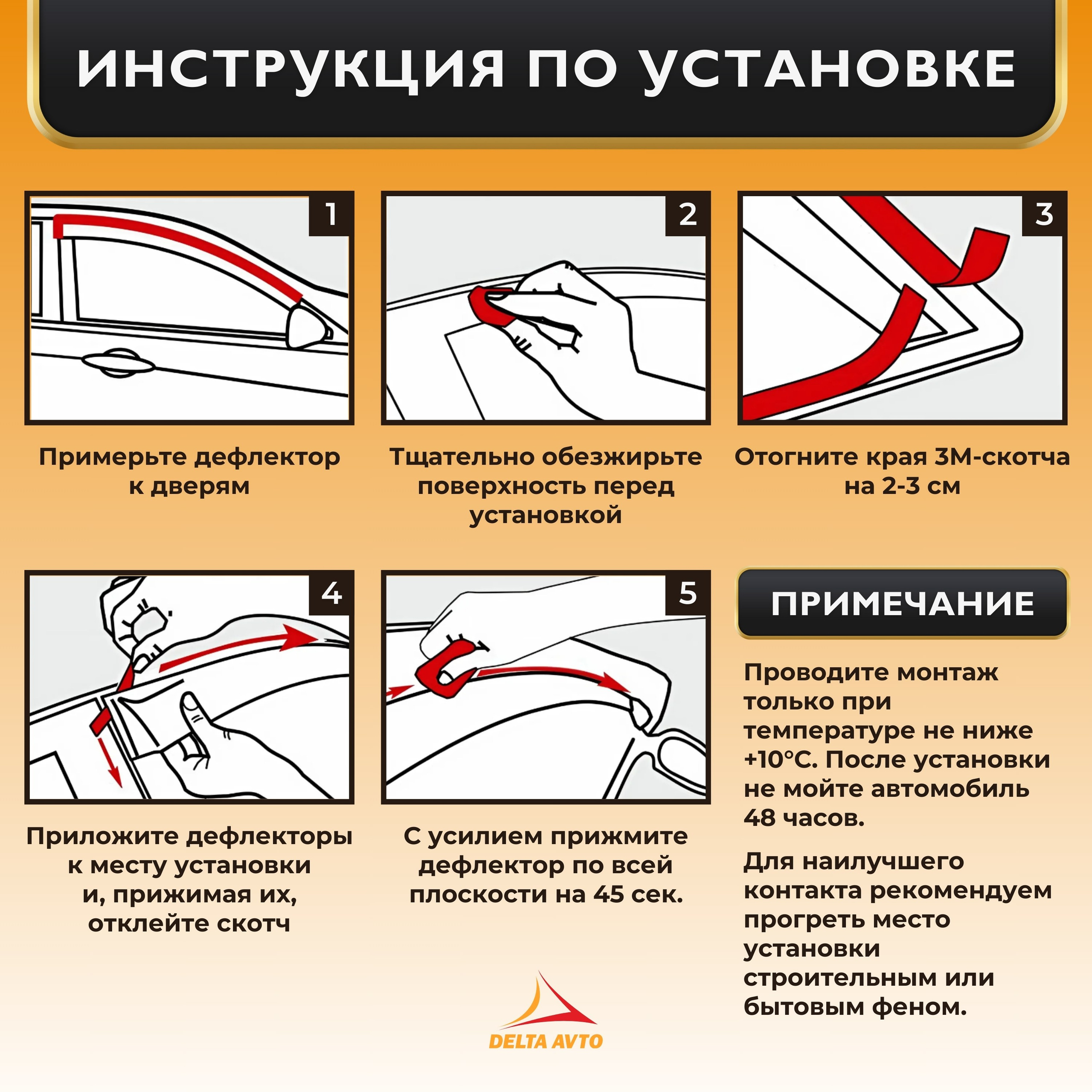 Инфографика для маркетплейсов: дефлекторы для автомобиля. Маркетолог в Москве, специалист по коммуникациям и рекламе Аня Смоляга