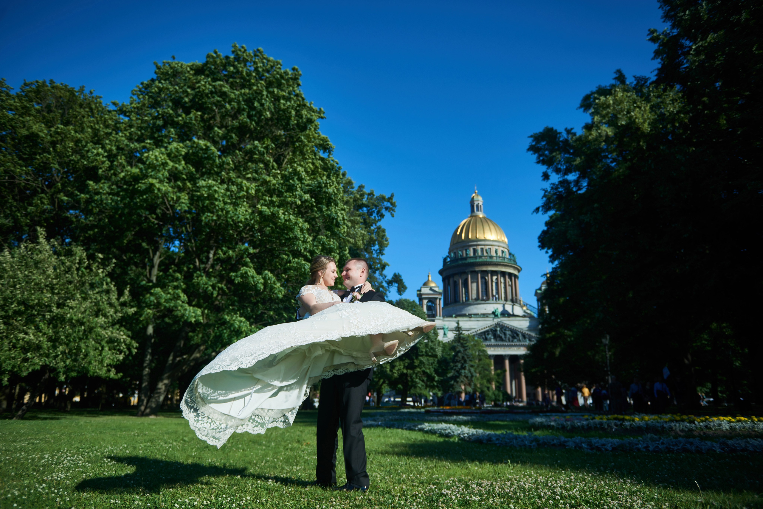 Юлия и Антон (Первый Дворец Бракосочетания, прогулка на Елагином острове). Портретный, семейный и свадебный фотограф в Санкт-Петербурге и в Пушкине Ширяев Денис