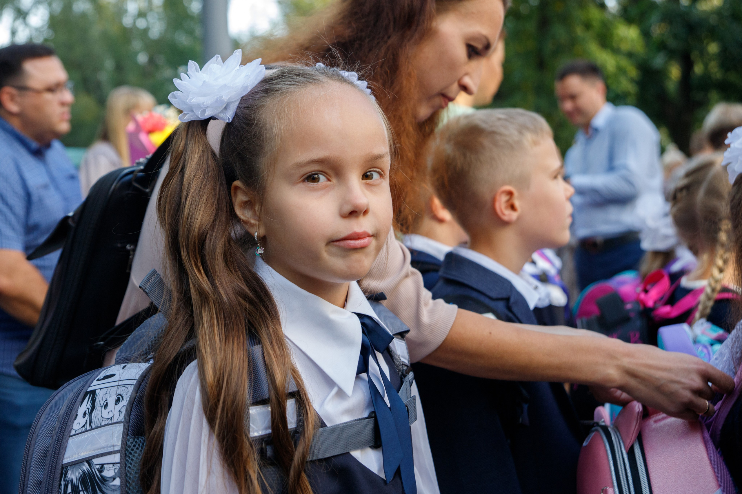 Репортажная съемка первого сентября для первоклассников. Семейный и школьный фотограф в Москве Анна Ткач