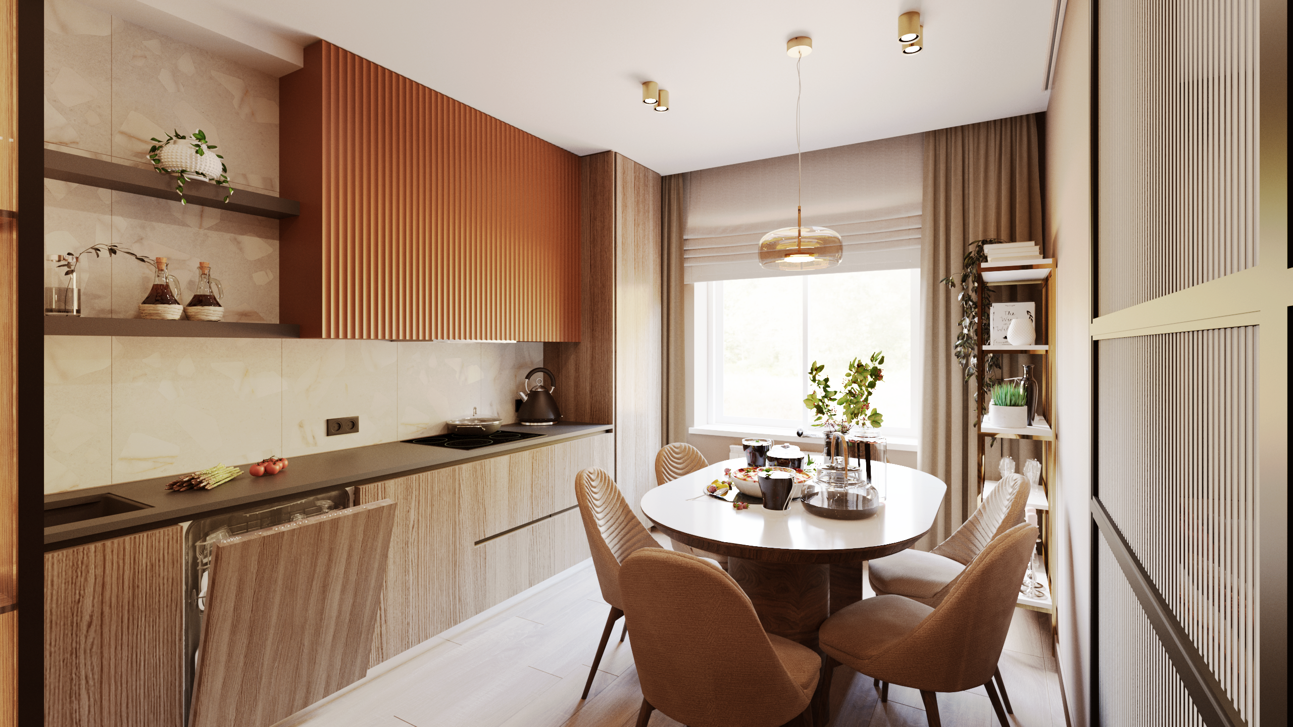 Терракотовый интерьер в Красноярске. Интерьерный дизайнер и художник. Локация в г. Екатеринбурге беру проекты в разных странах