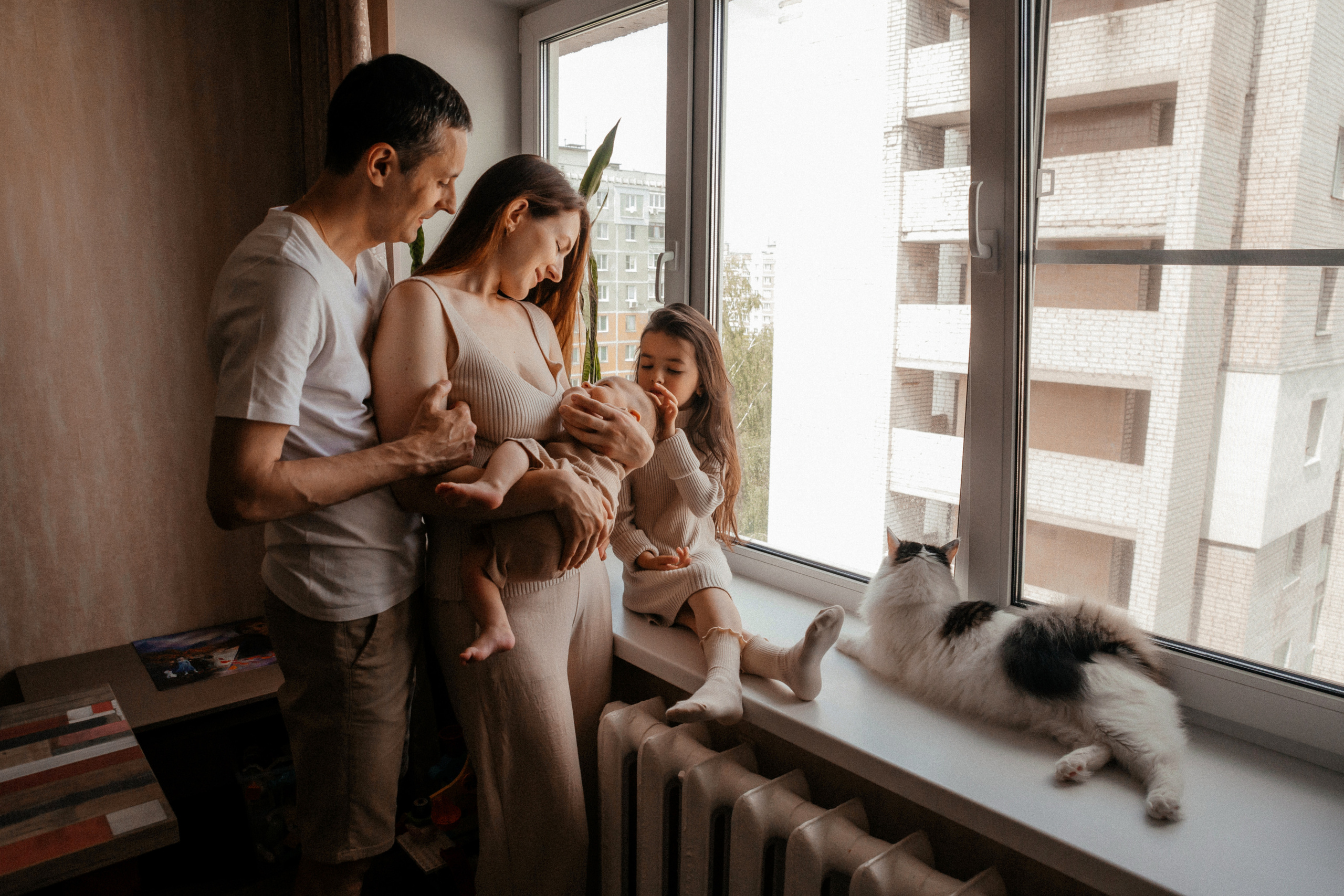 Олег, Катя, Лиза и Даня. Семейный фотограф • Домашние съемки в Нижнем Новгороде
