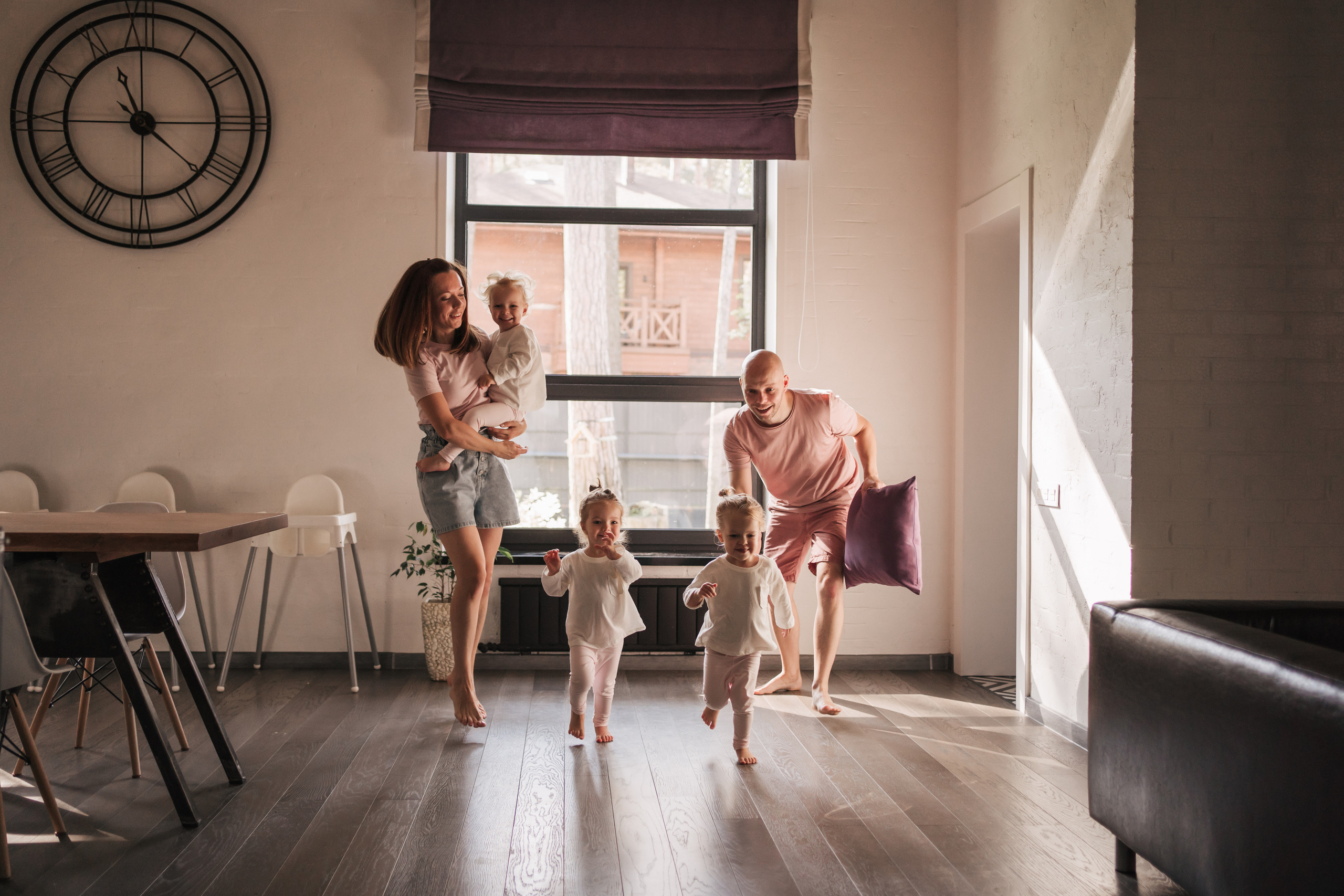Тройняшки София, Марта, Катюша и их родители. Семейный фотограф Новосибирск. Семейный фотограф, фотосессия беременности в Новосибирске Кристина Киб