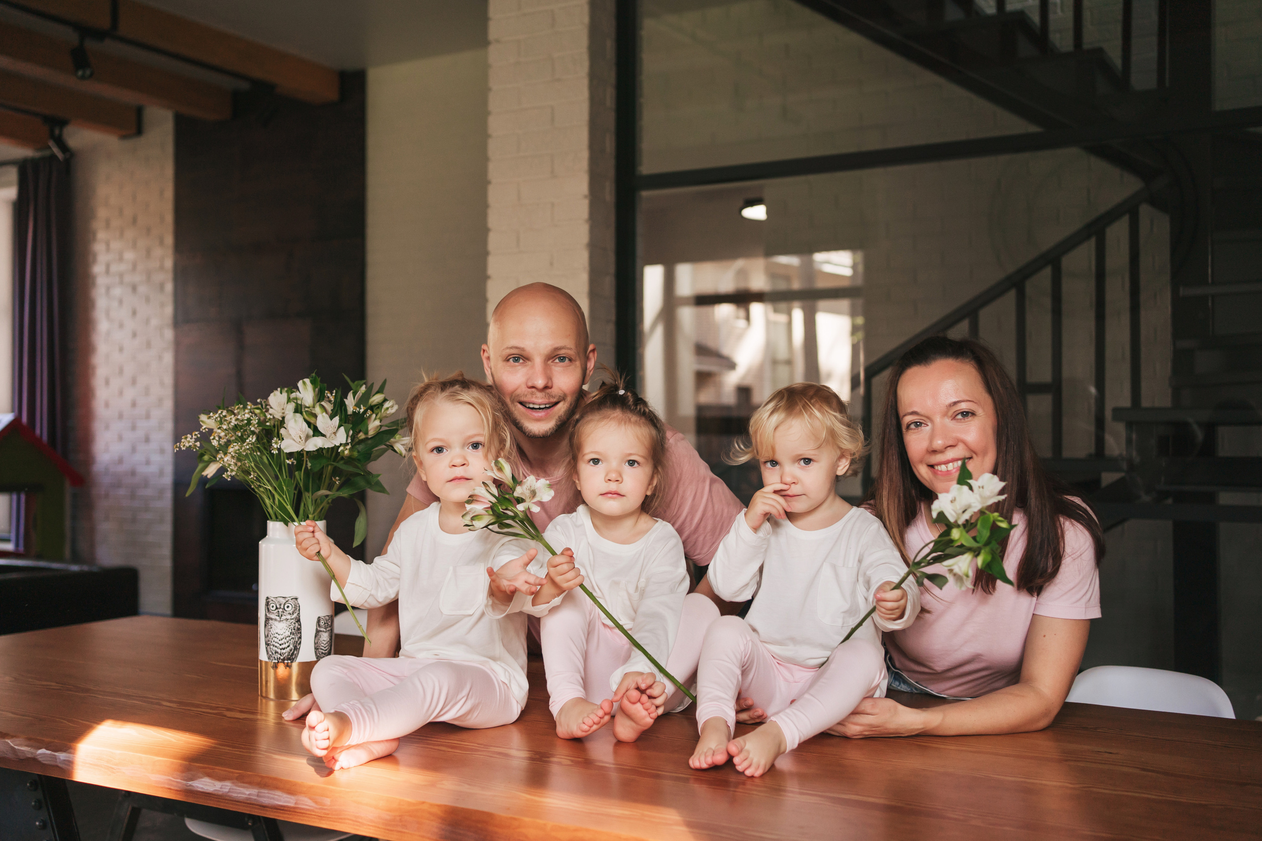 Тройняшки София, Марта, Катюша и их родители. Семейный фотограф Новосибирск. Семейный фотограф, фотосессия беременности в Новосибирске Кристина Киб