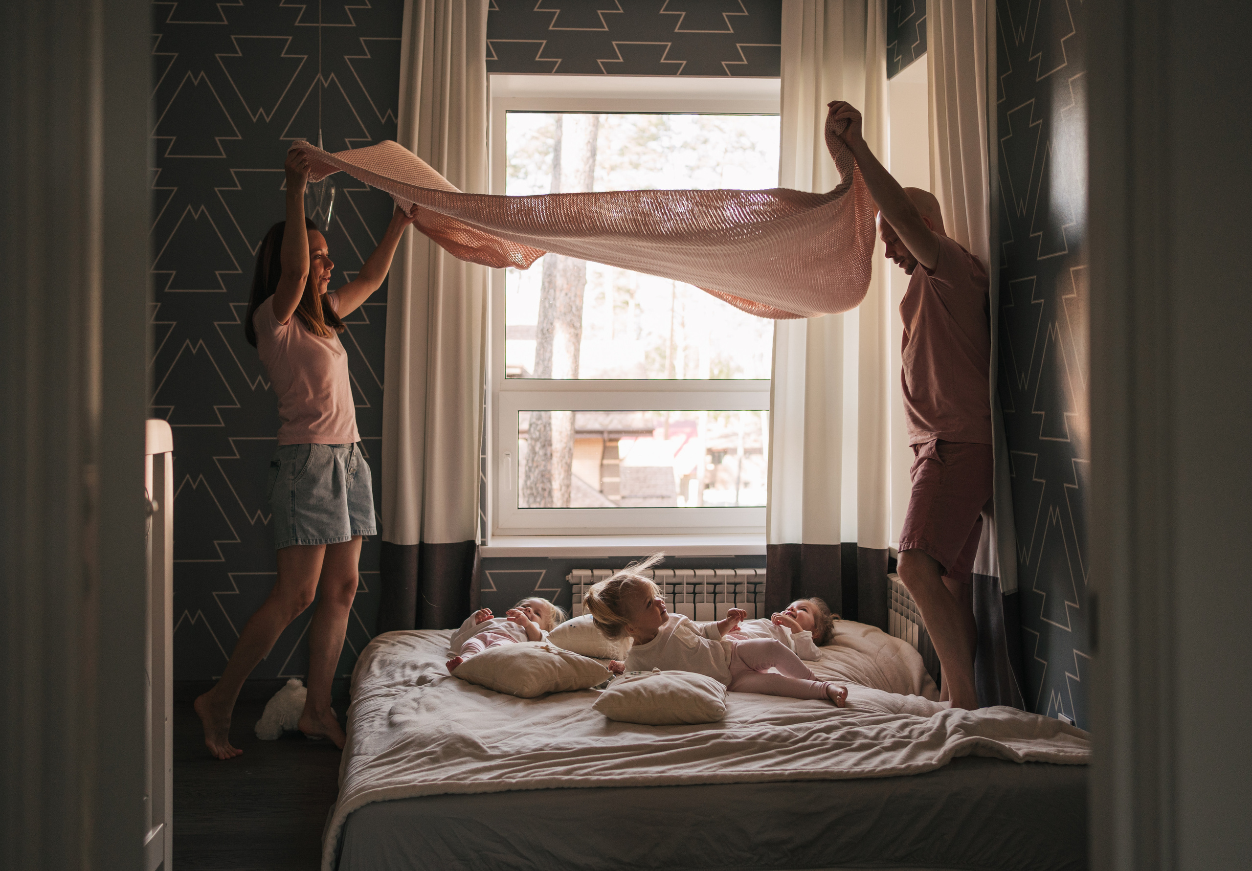 Тройняшки София, Марта, Катюша и их родители. Семейный фотограф Новосибирск. Семейный фотограф, фотосессия беременности в Новосибирске Кристина Киб