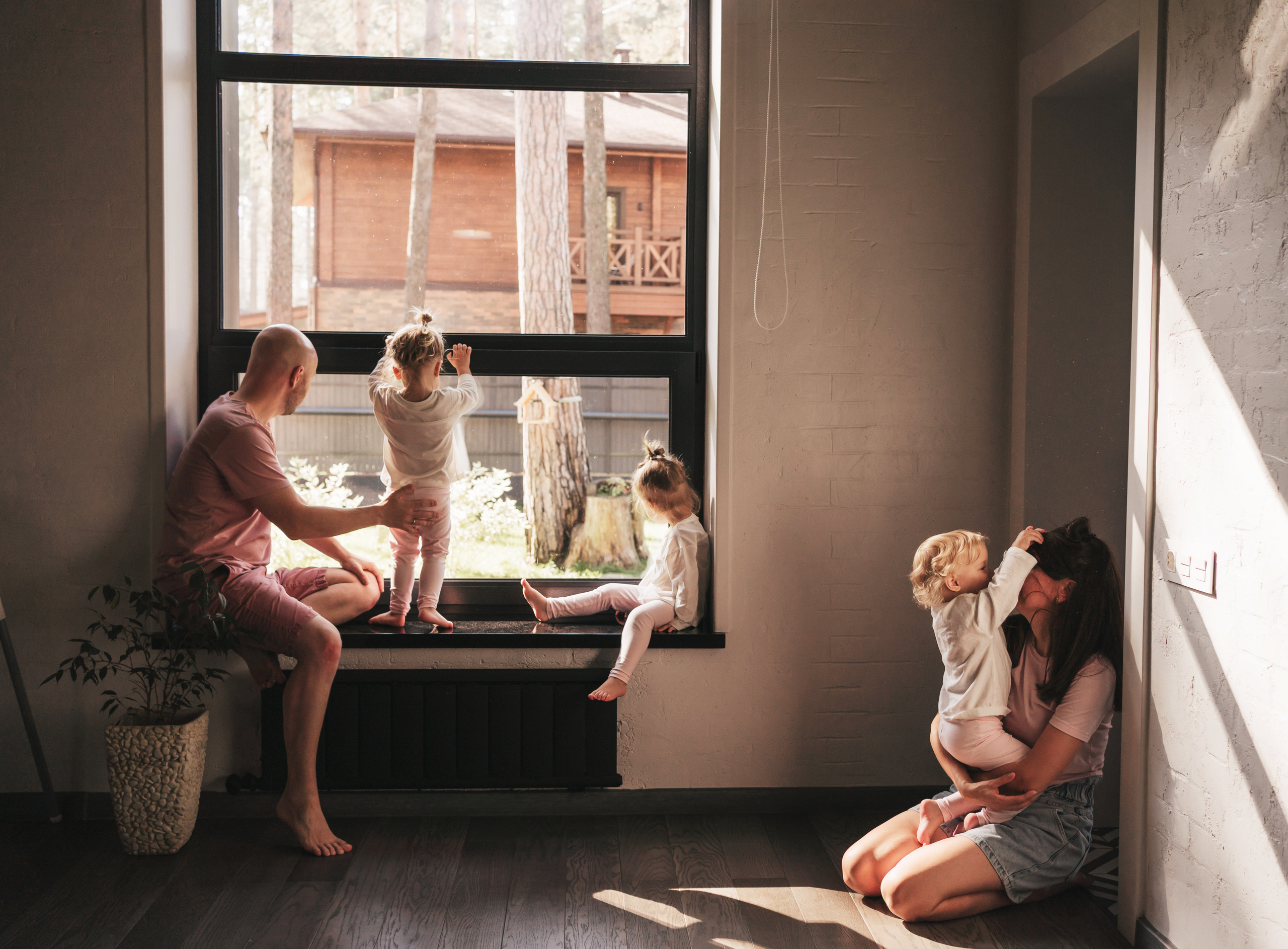 Тройняшки София, Марта, Катюша и их родители. Семейный фотограф Новосибирск. Семейный фотограф, фотосессия беременности в Новосибирске Кристина Киб