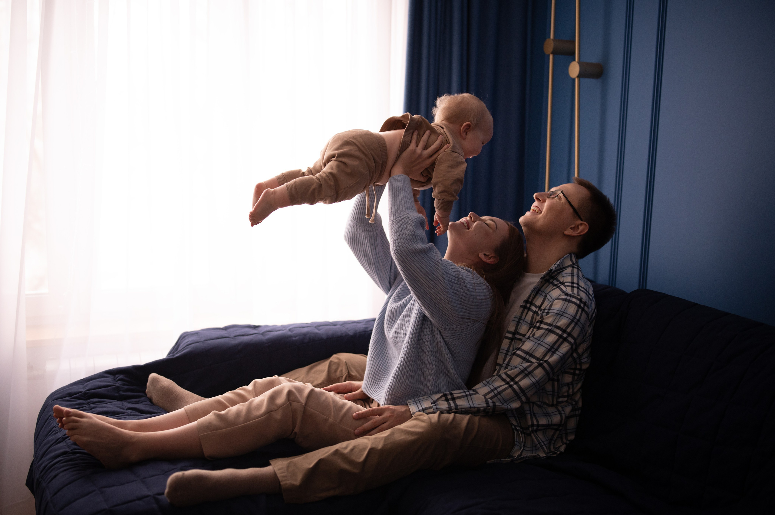 Семейная съёмка дома. Семейный и детский фотограф в Москве Анна Оськина