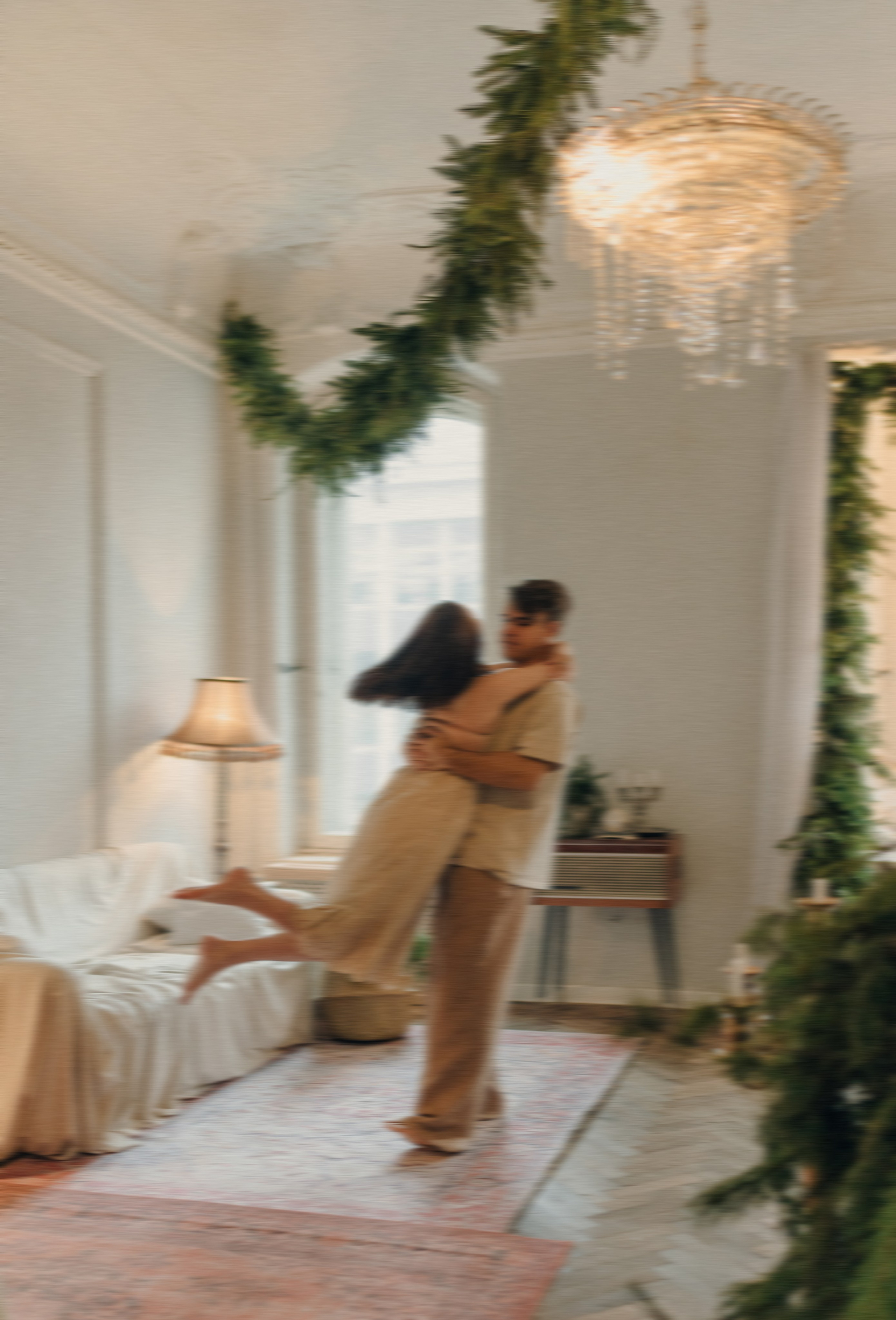 Парная фотосессия в студии. Новогодняя парная фотосессия в квартире.