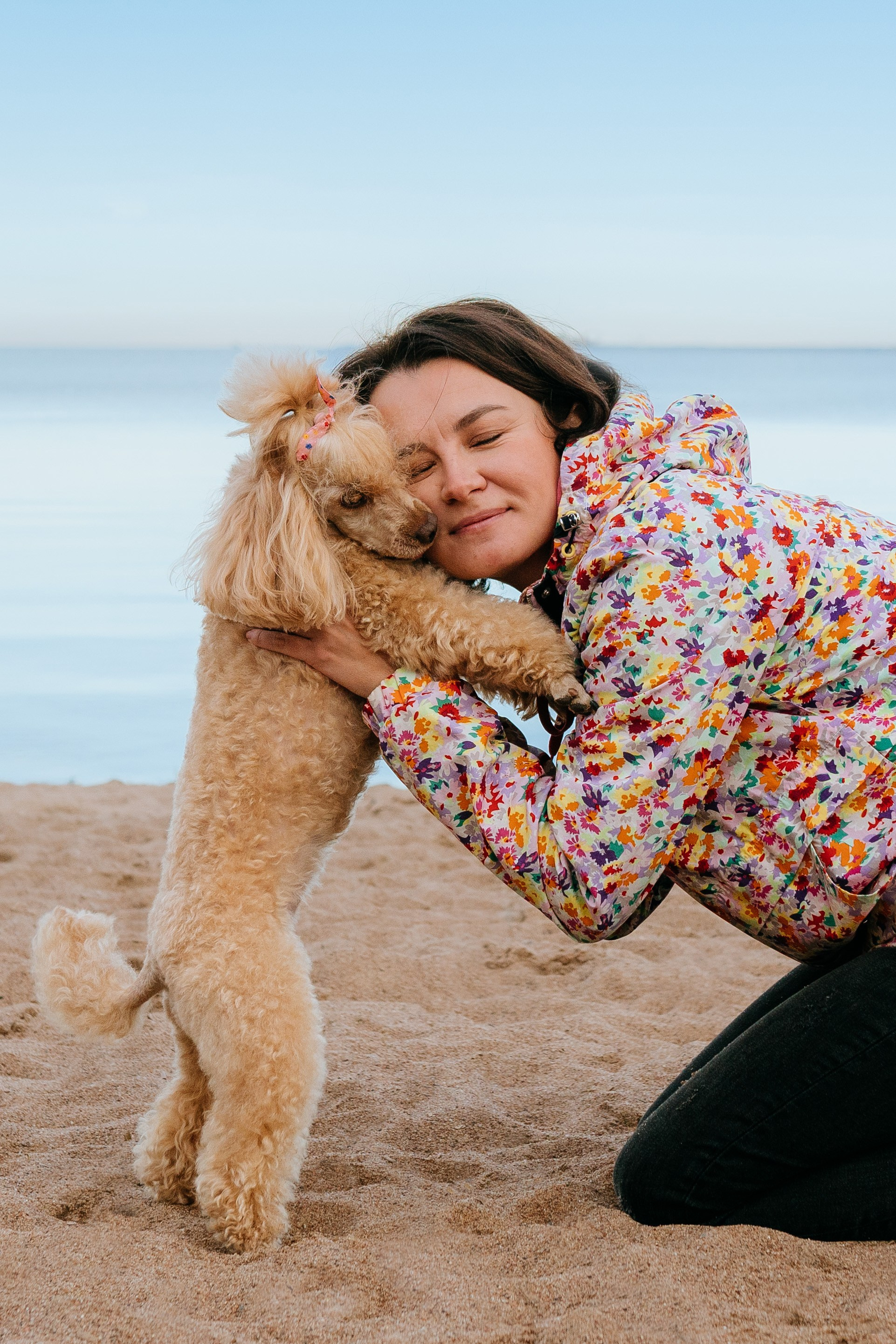 Фотосессия с собакой на пляже. Фотограф анималист в Спб недорого Олеся Майорова