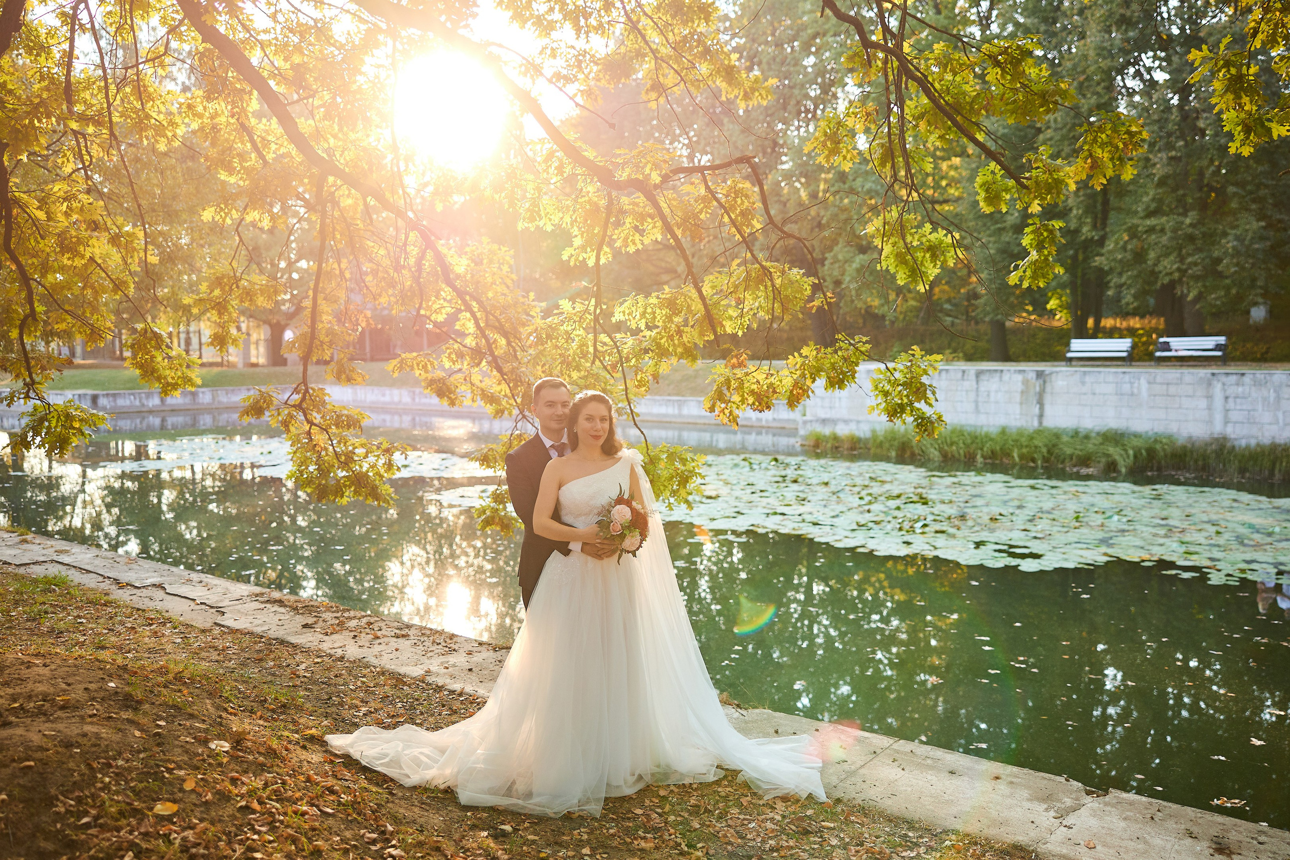 Свадебная фотосессия в Кусково. Свадебный фотограф Сергей Колбинский