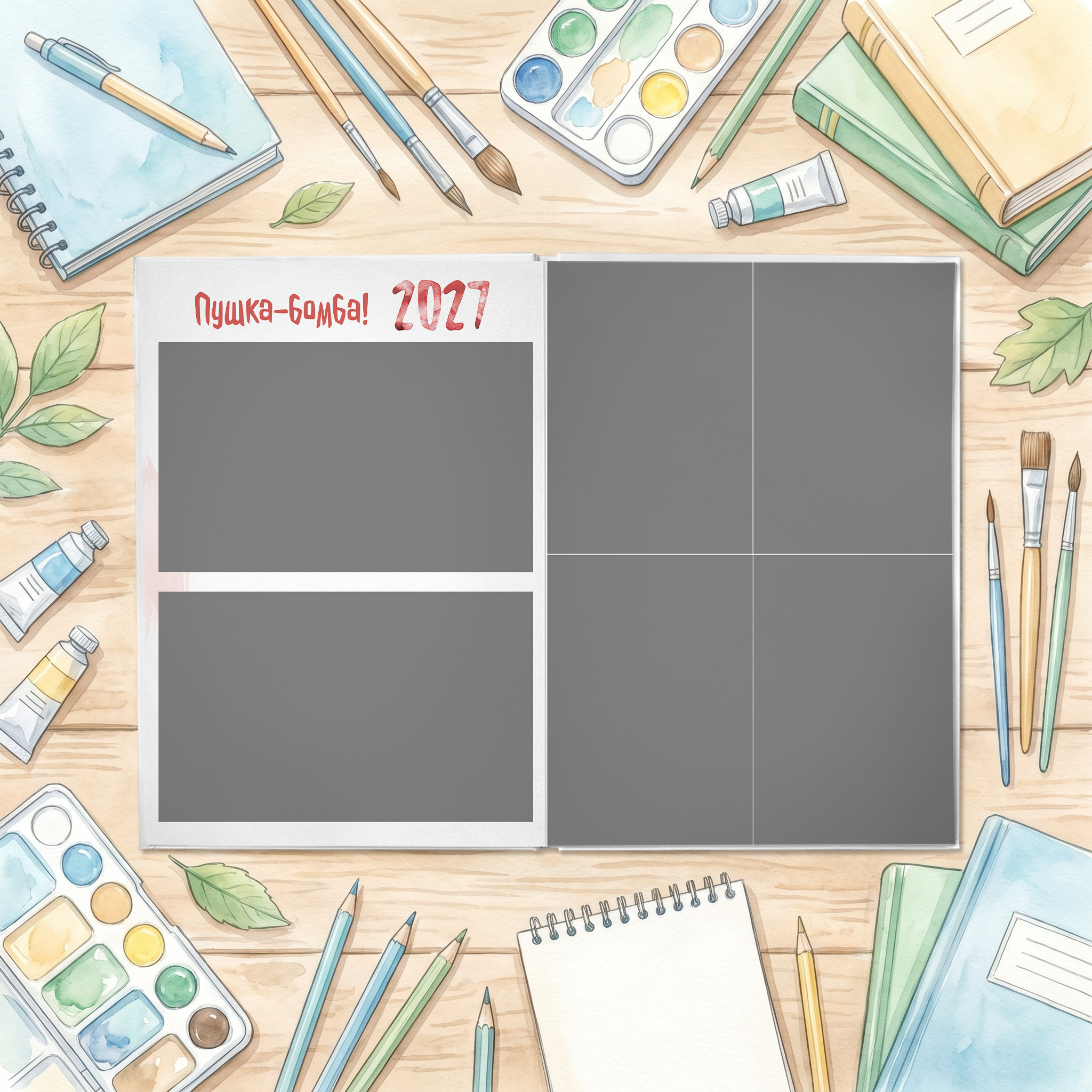 020 Aquarel. Дизайны, psd шаблоны школьных и выпускных альбомов и обложек