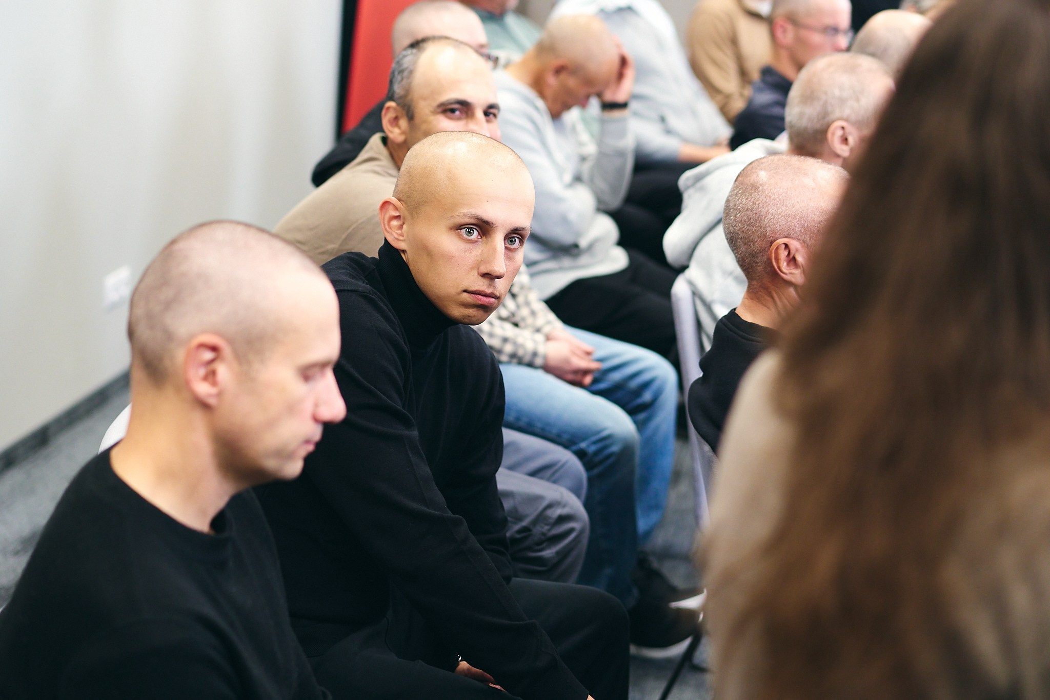 Press conference with Sviatlana Tsikhanouskaya and released political prisoners. Photographer in Vilnius