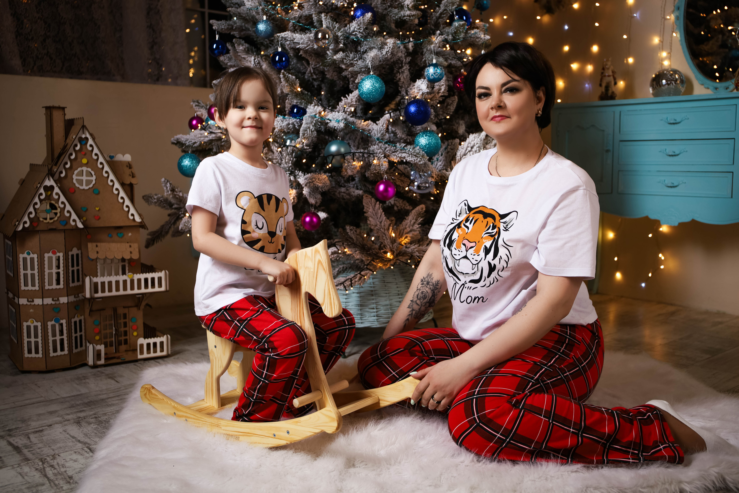 Анна с дочкой.Новогодняя 2022