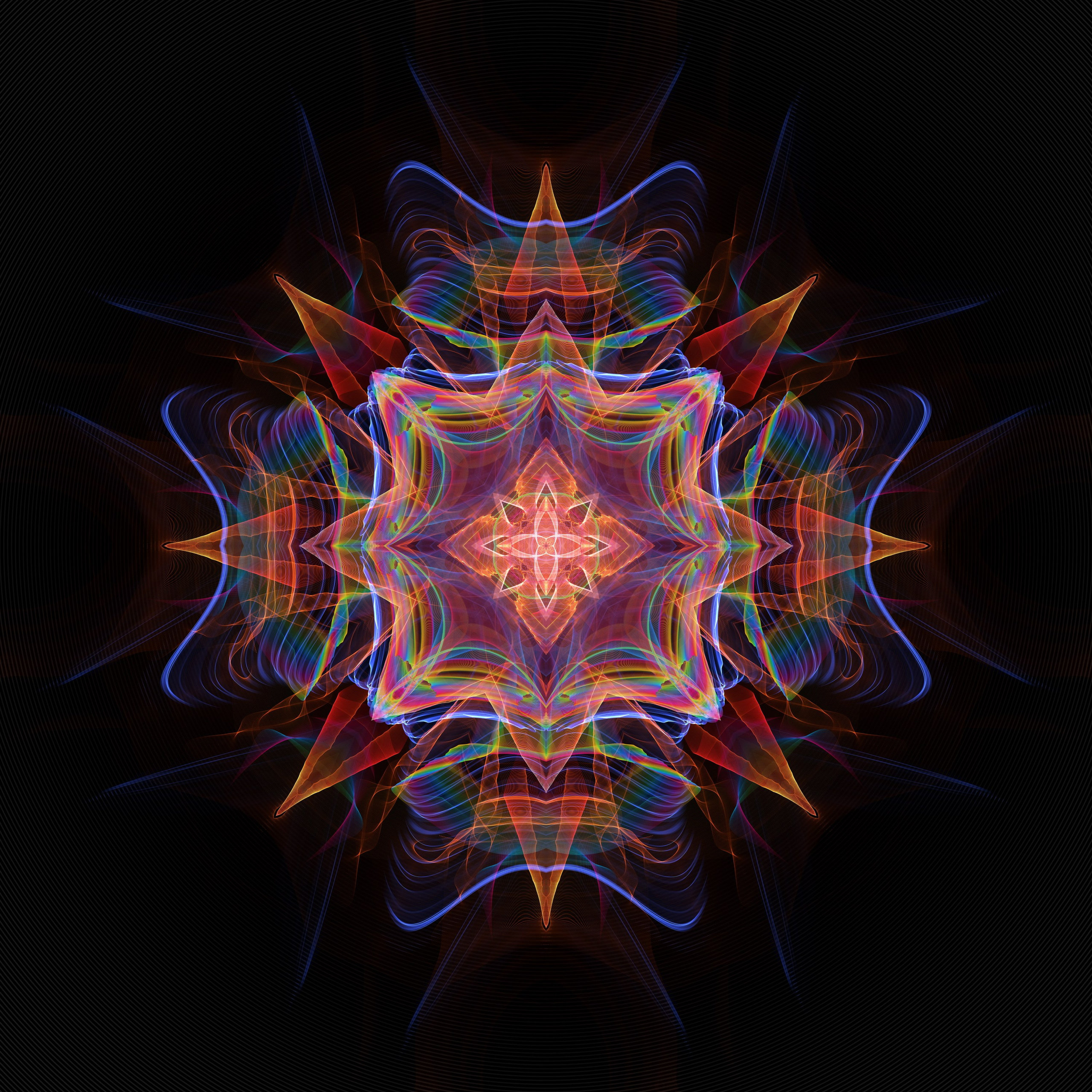 Flame Mandala of a tube TV. Roman Hodirev is an esoteriologist, multidisciplinary artist, photographer and musician. Saint Petersburg, Riga
