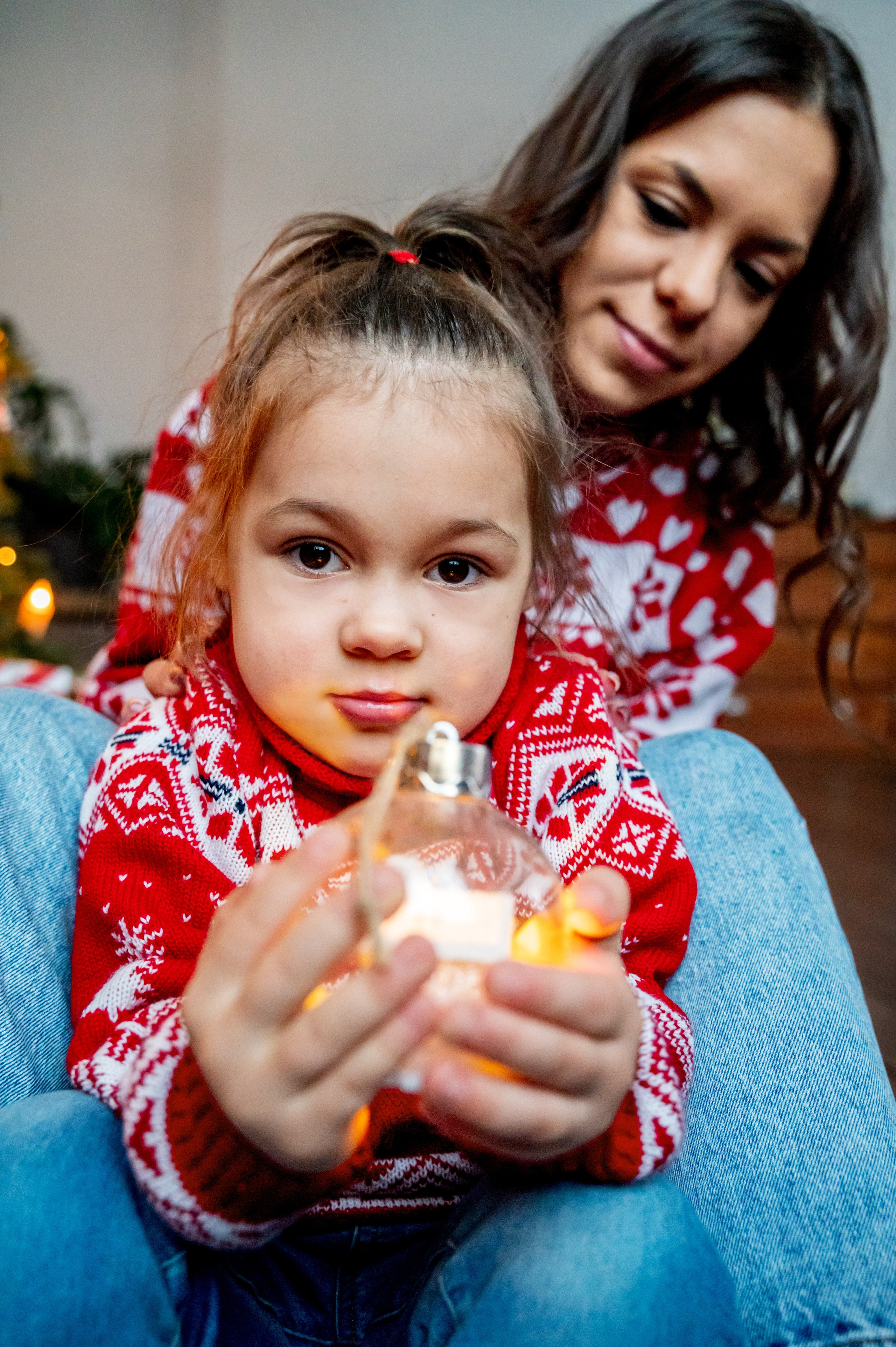Новогодняя съёмка для мамы и дочки