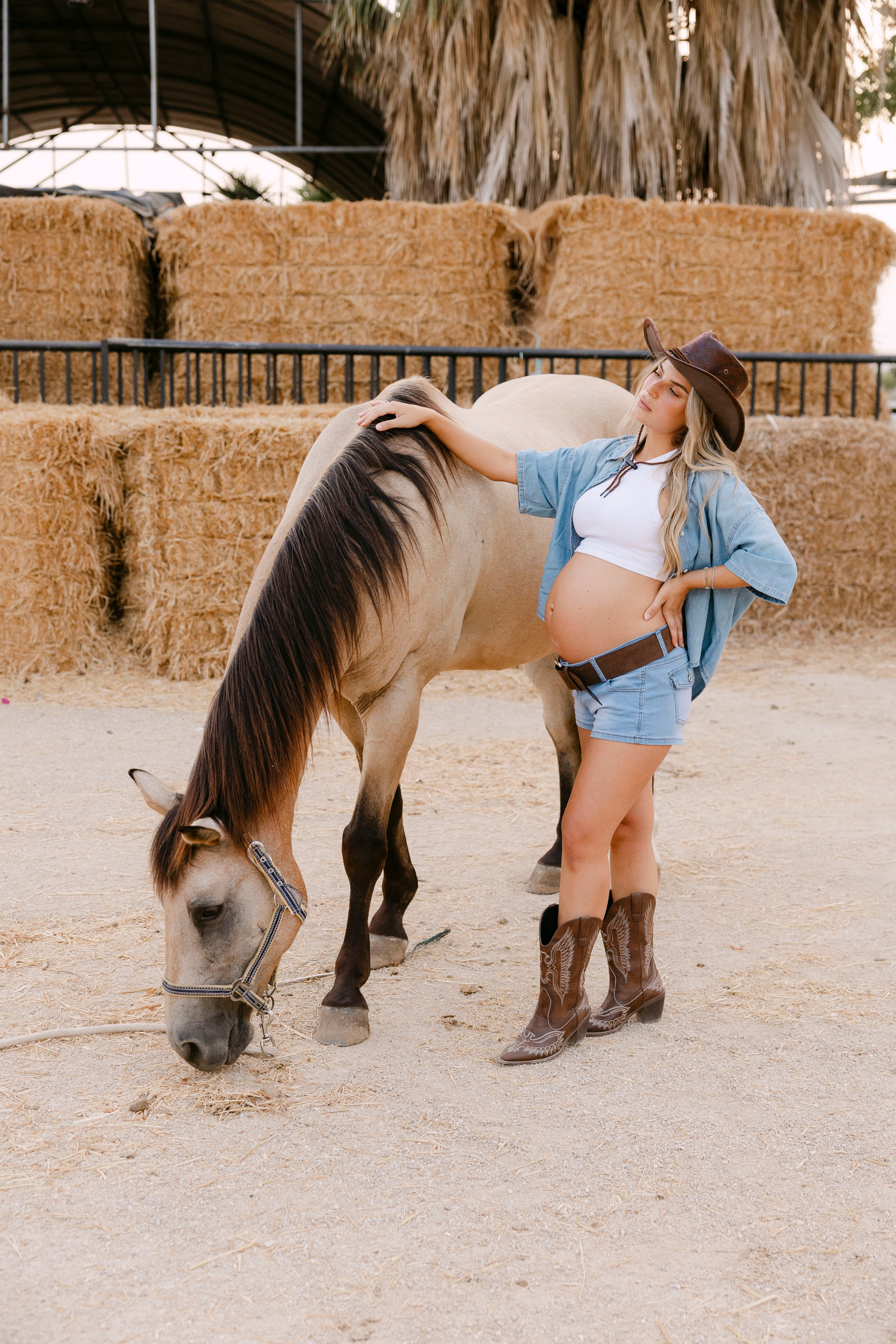 Pregnancy photoshoot at the horse farm. Главная