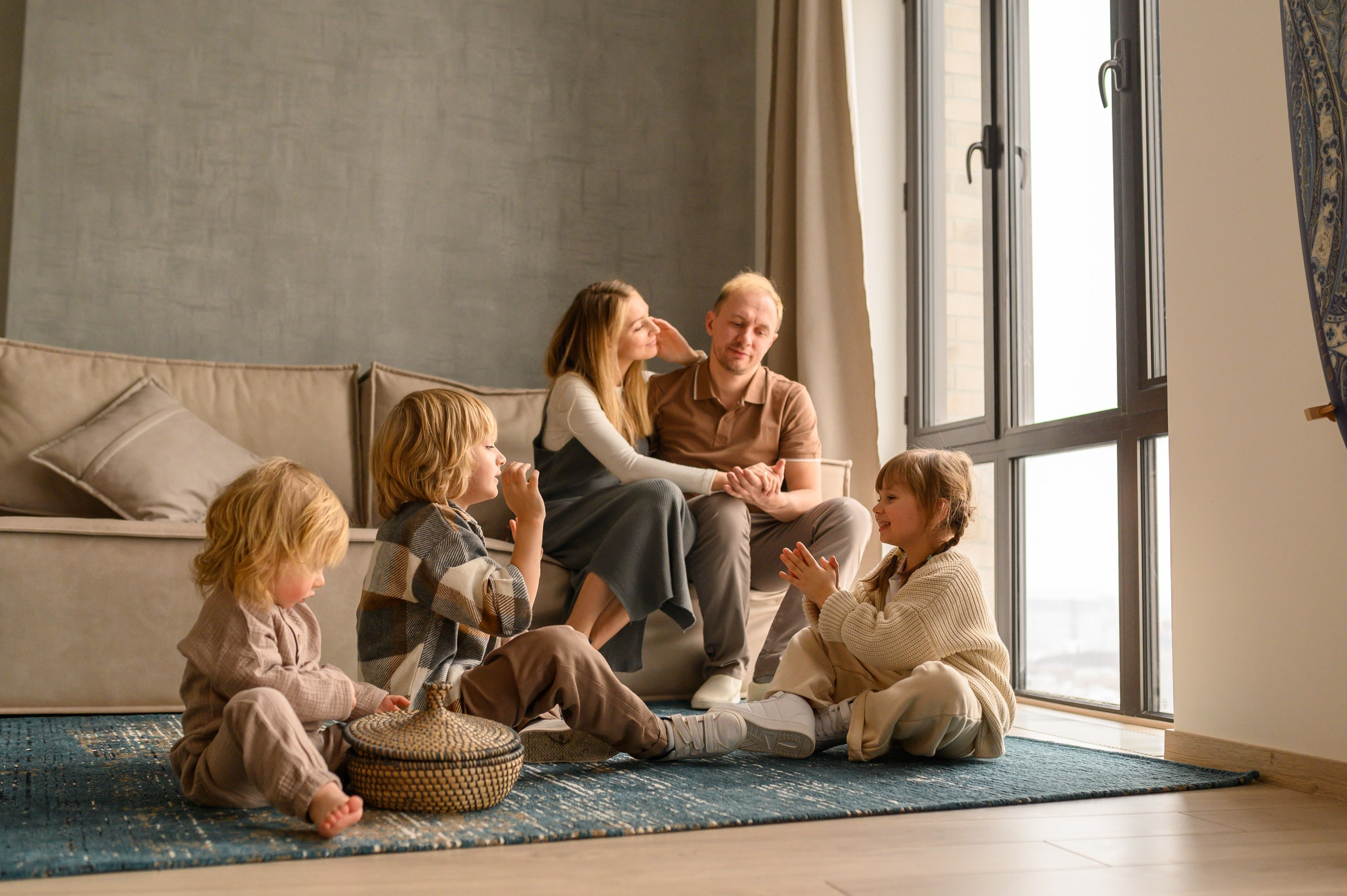 Домашняя семейная фотосессия