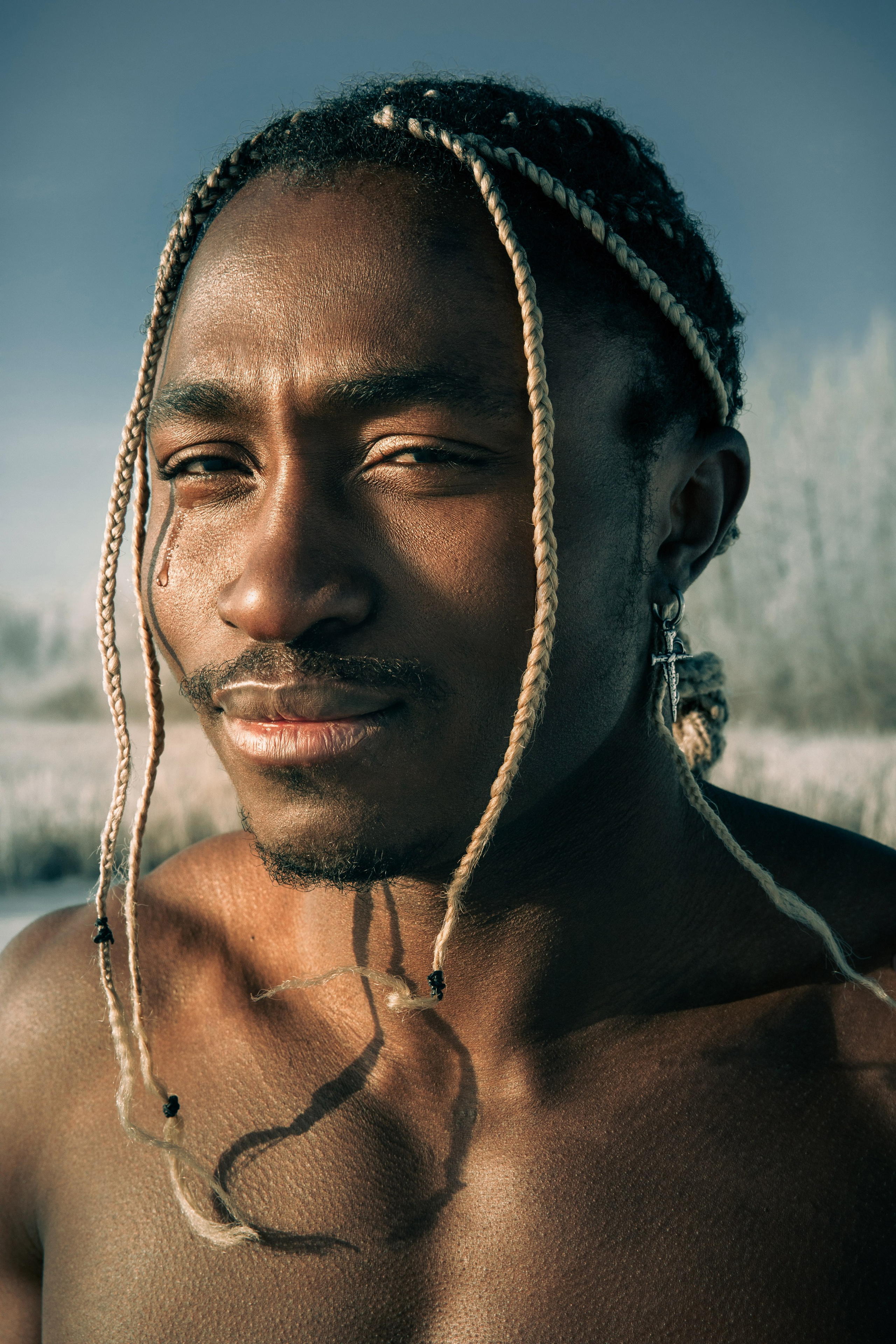 Портрет, портрет со слезой, портрет темнокожего