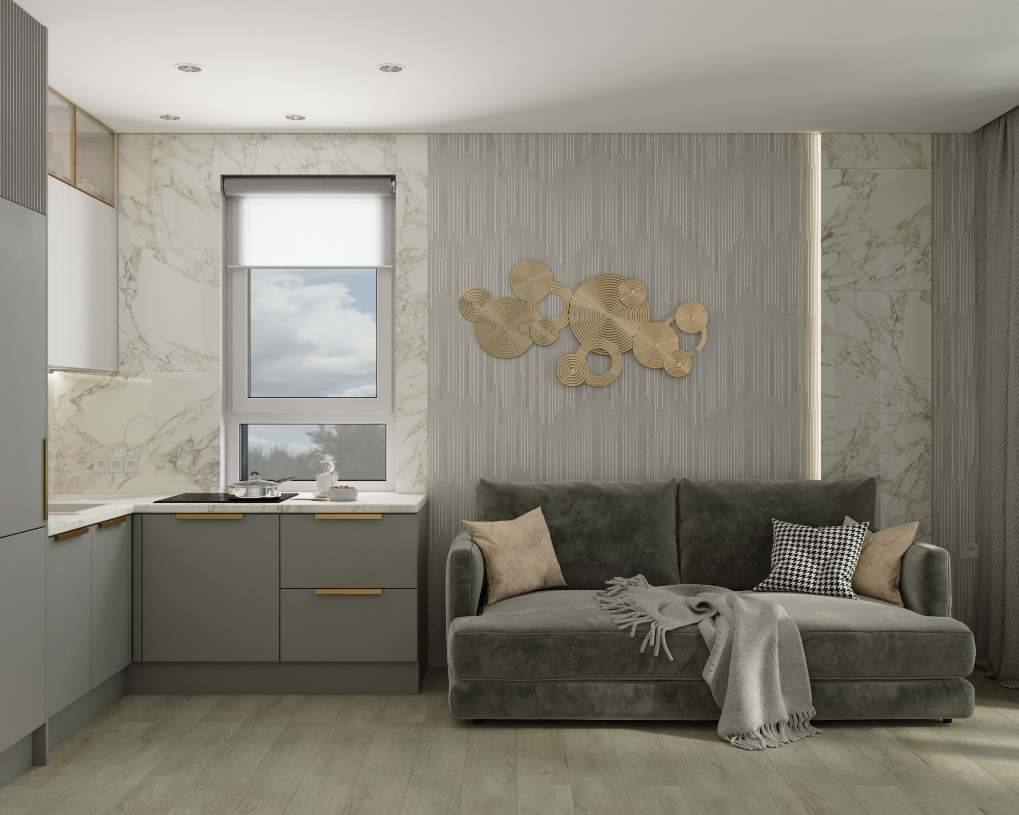 Кухня — гостиная. 3D-дизайнер Кристина Пуляевская